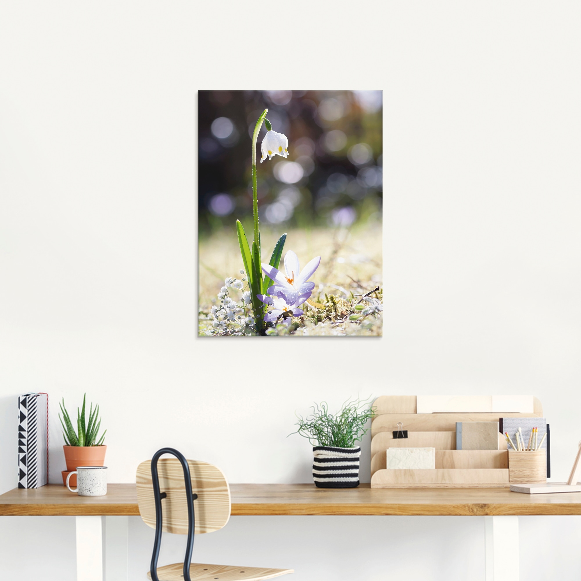 Artland Glasbild »Märzenbecher und Hofstaat«, Blumen, (1 St.), in verschiedenen Größen