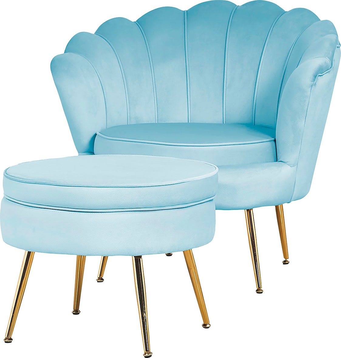 SalesFever Polsterhocker »Clam«, mit hohem Sitzkissen