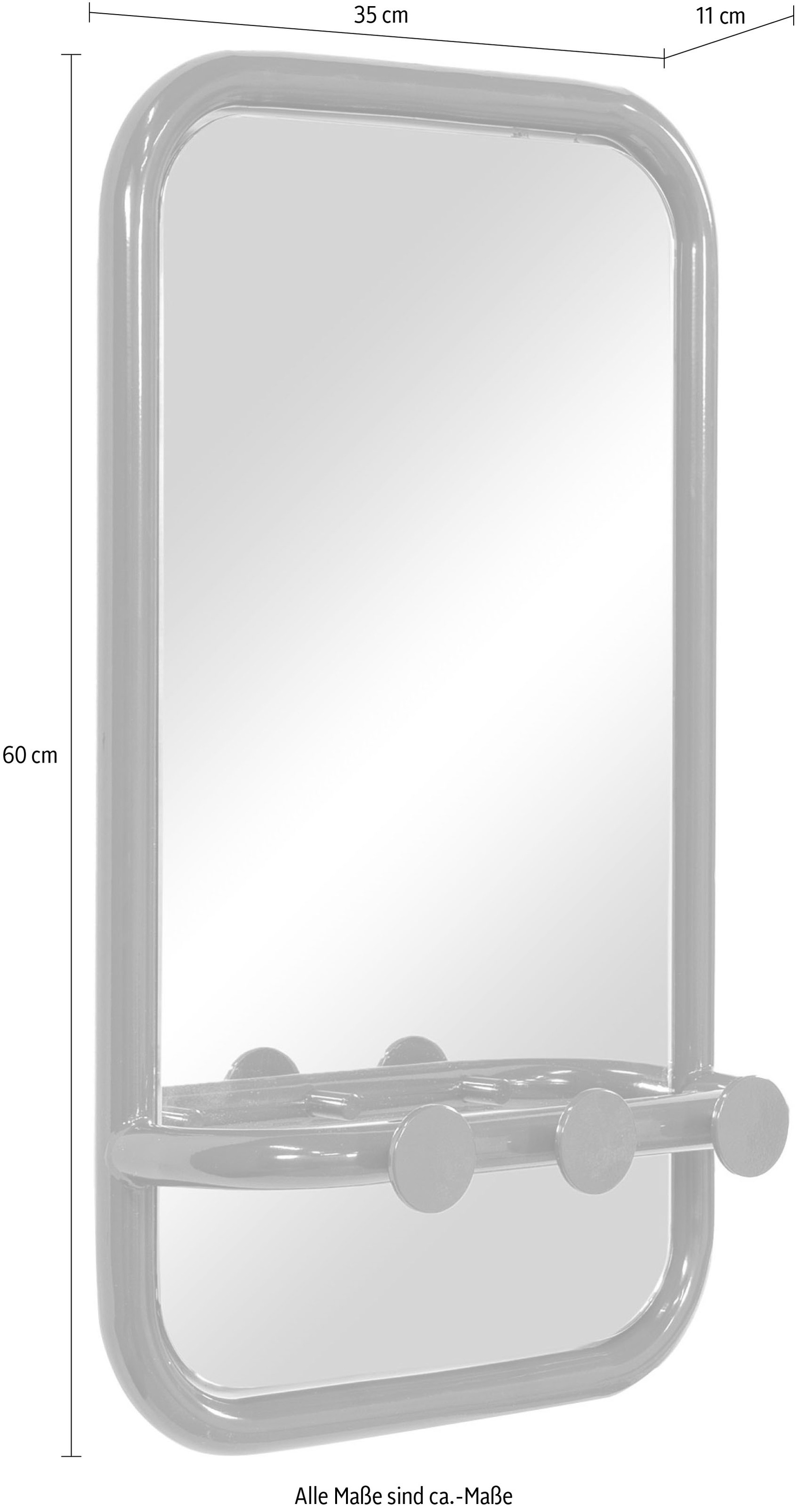 Spinder Design Wandspiegel »RETRO« Retro Spiegel mit 3 Haken