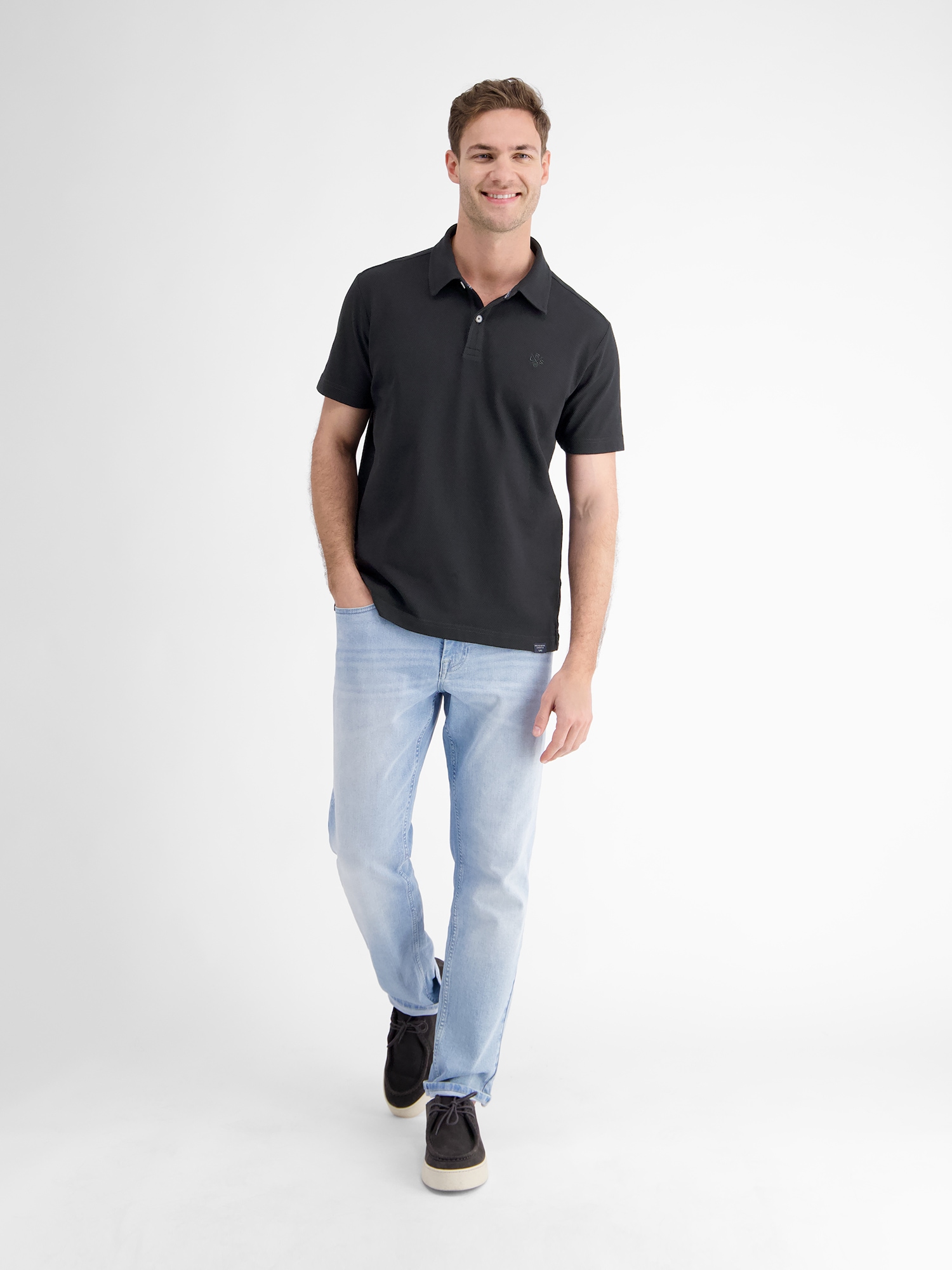 LERROS Poloshirt »LERROS Basic Poloshirt mit Brusttasche, unifarben«