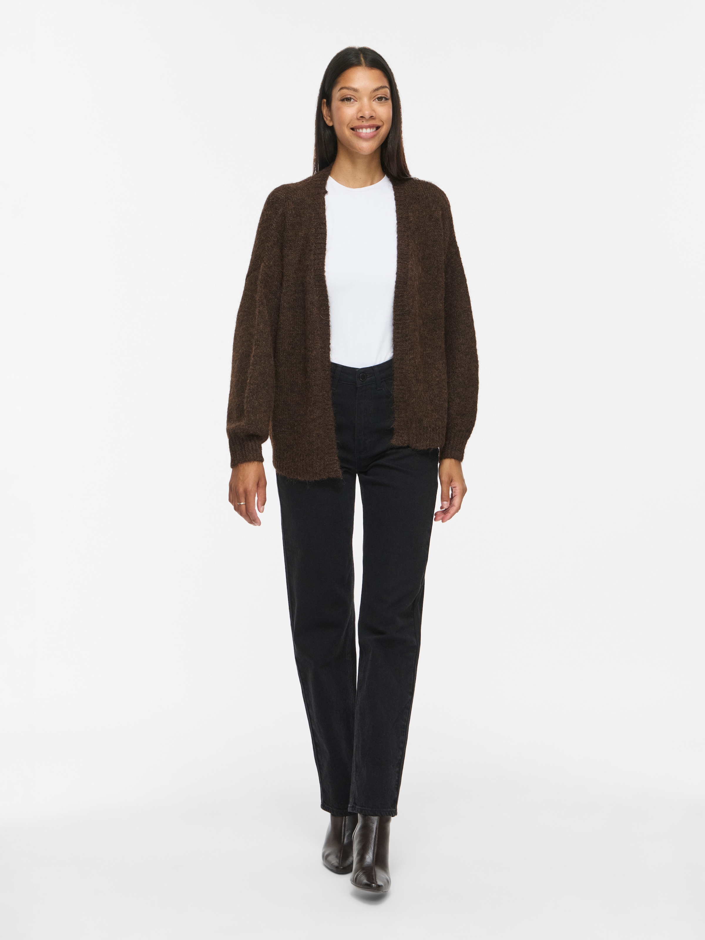 Vila Strickjacke »VILAMPE OPEN L/S KNIT CARDIGAN-NOOS« Materialmix, normal geschnitten