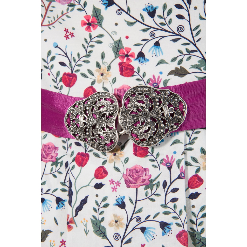 Love Nature Trachtenkleid, (2 tlg., mit Stoffgürtel), Damen, mit frühlingshaftem Blumenprint - Made in Austria