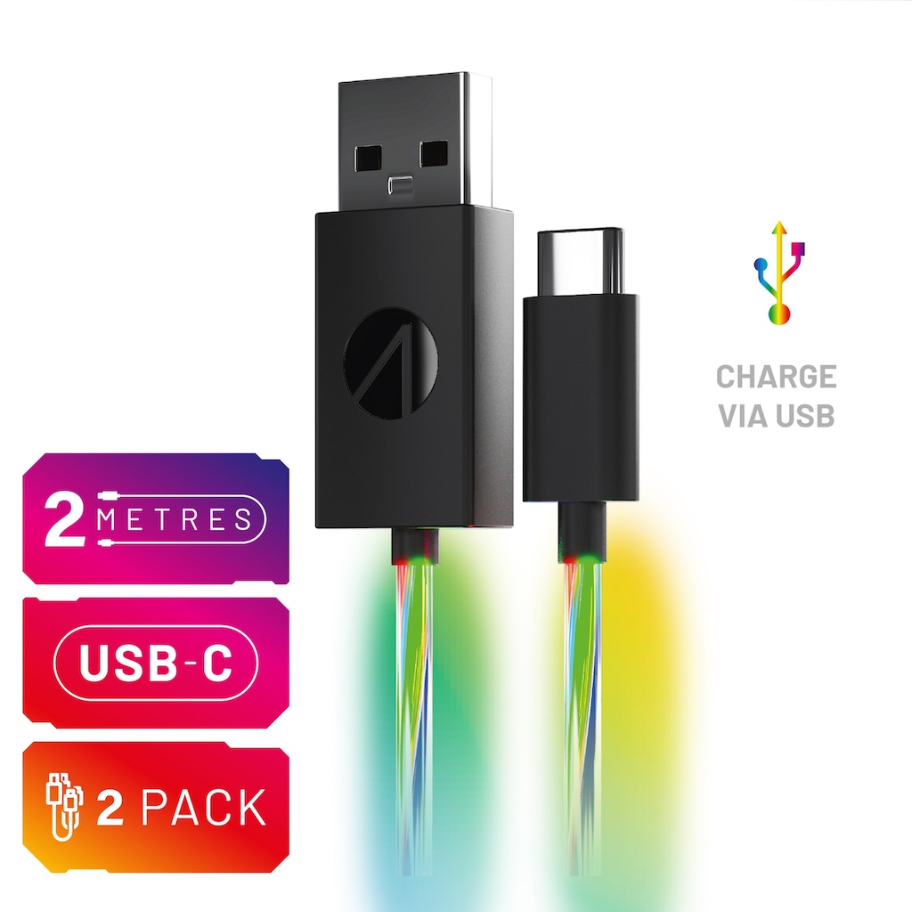 Stealth USB-Kabel »USB-C Ladekabel (2x 2m) mit LED Beleuchtung«, USB Typ C, 200 cm