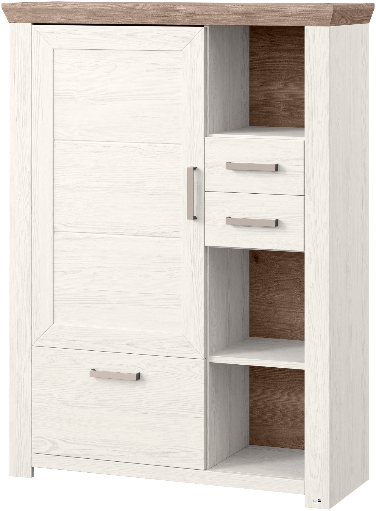 set one by Musterring Highboard »York« Typ 25 und 26, in 3 Farbvarianten, Beleuchtung optional, Breite 105 cm