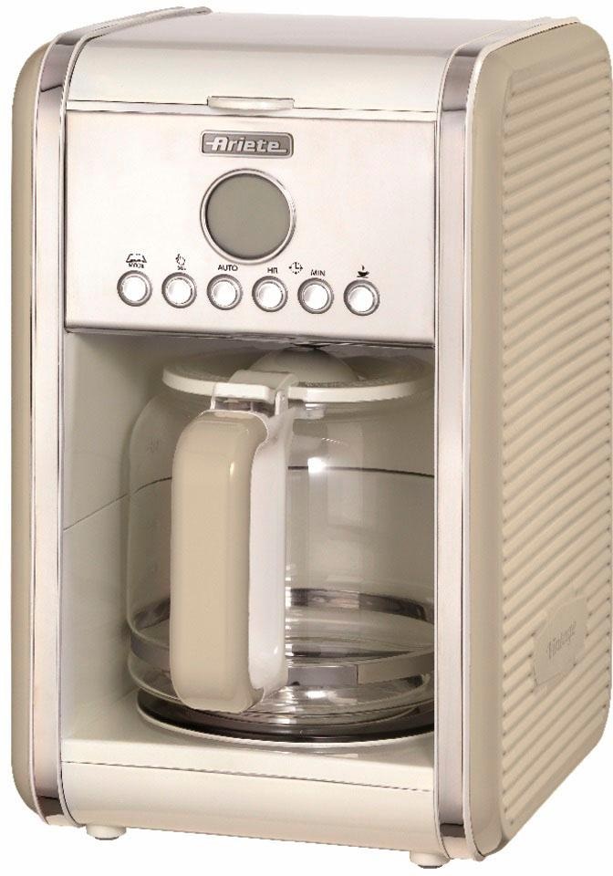 Ariete Filterkaffeemaschine »Vintage 1342, cremefarben«, 1,5 l Kaffeekanne, Permanentfilter, Startzeit Kaffeezubereitung programmierbar