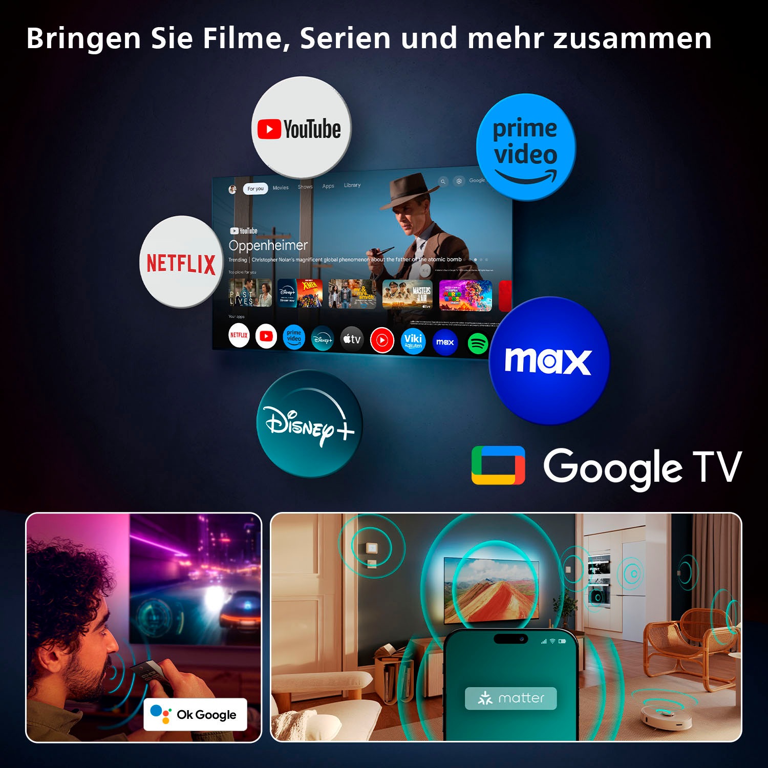 Philips OLED-Fernseher »77OLED810/12«, 4K Ultra HD, Google TV-Smart-TV