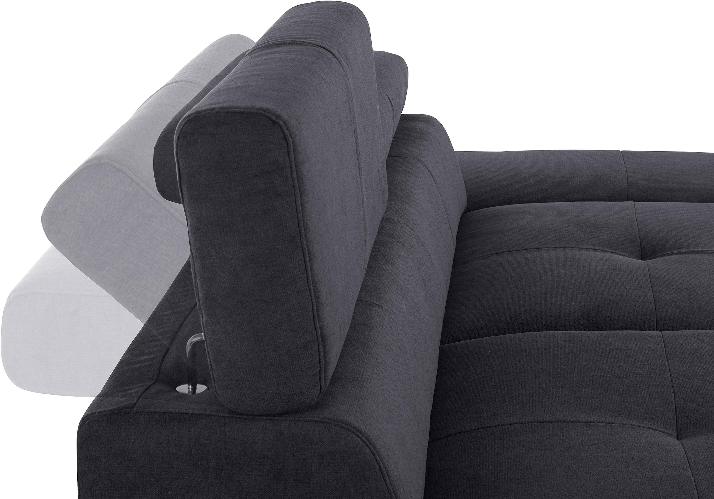 COTTA Polstergarnitur »Enterprise«, (Set), Set bestehend aus 2,5-Sitzer mit Arm- & Kopfteilverstellung & Hocker