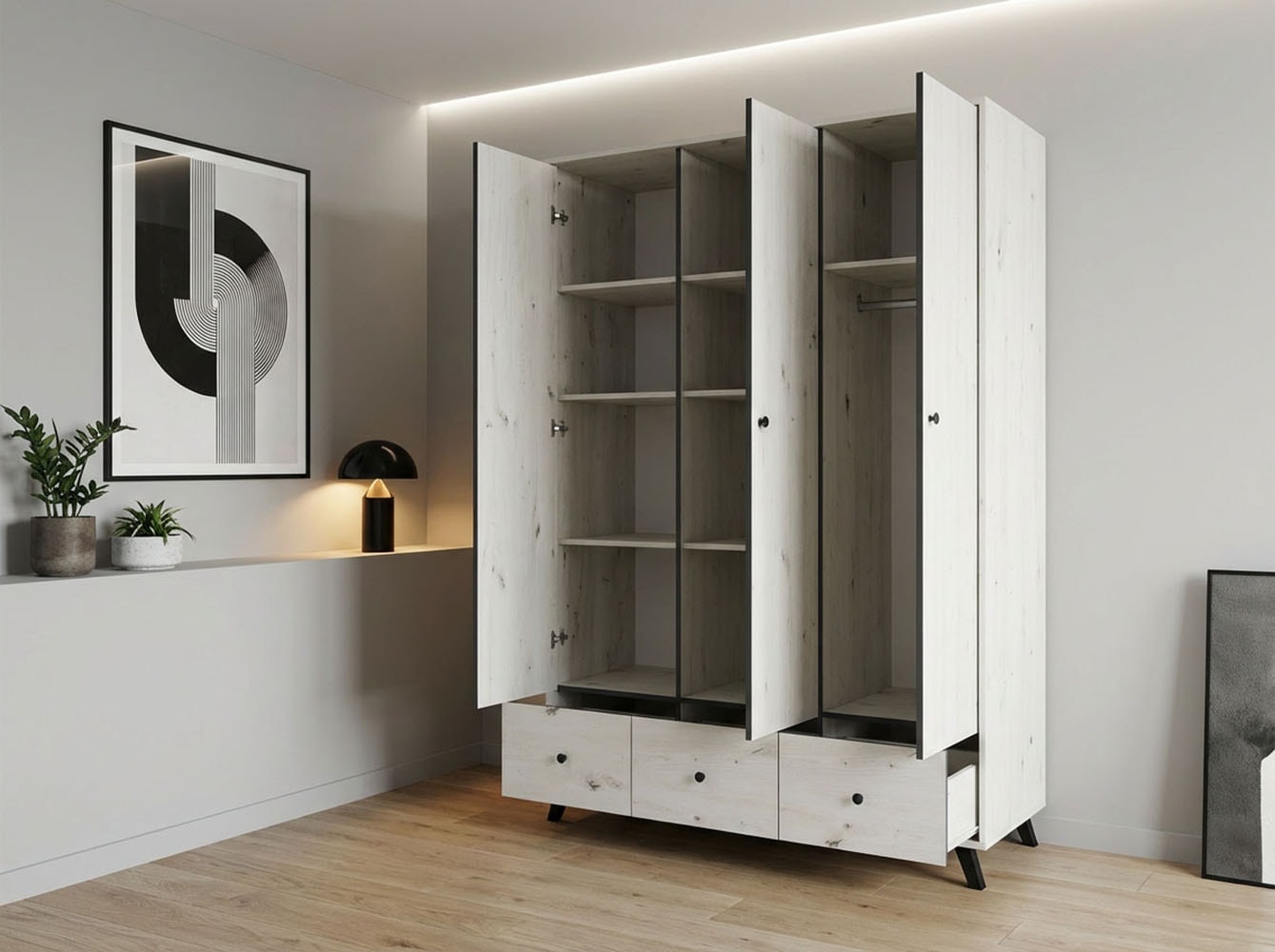 arthur berndt Kleiderschrank »Kinderkleiderschrank »Lavea« 3-türig«