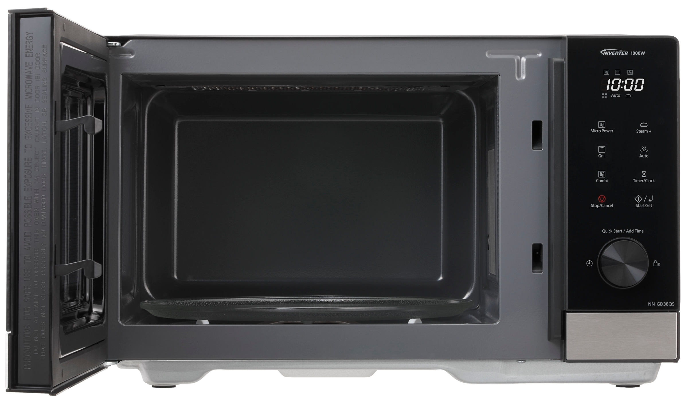 Panasonic Mikrowelle »NN-GD38QSEPG Mikrowelle mit Grillfunktion«, Mikrowelle-Grill, 1000 W, Inverter Technologie, inkl. 4-in-1 Dampf+ Topf