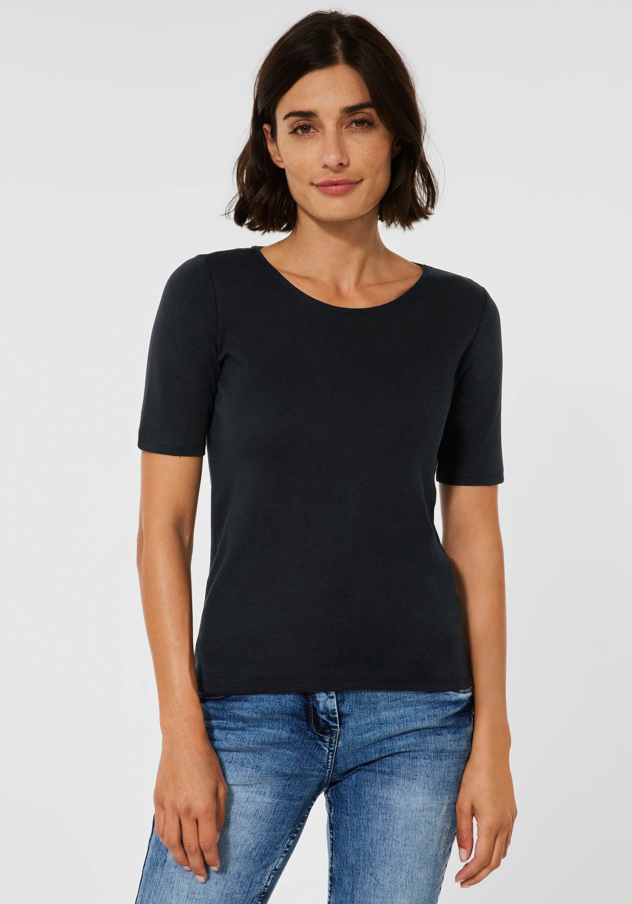 Cecil T-Shirt »Style in Lena«, ♕ Unifarbe bei