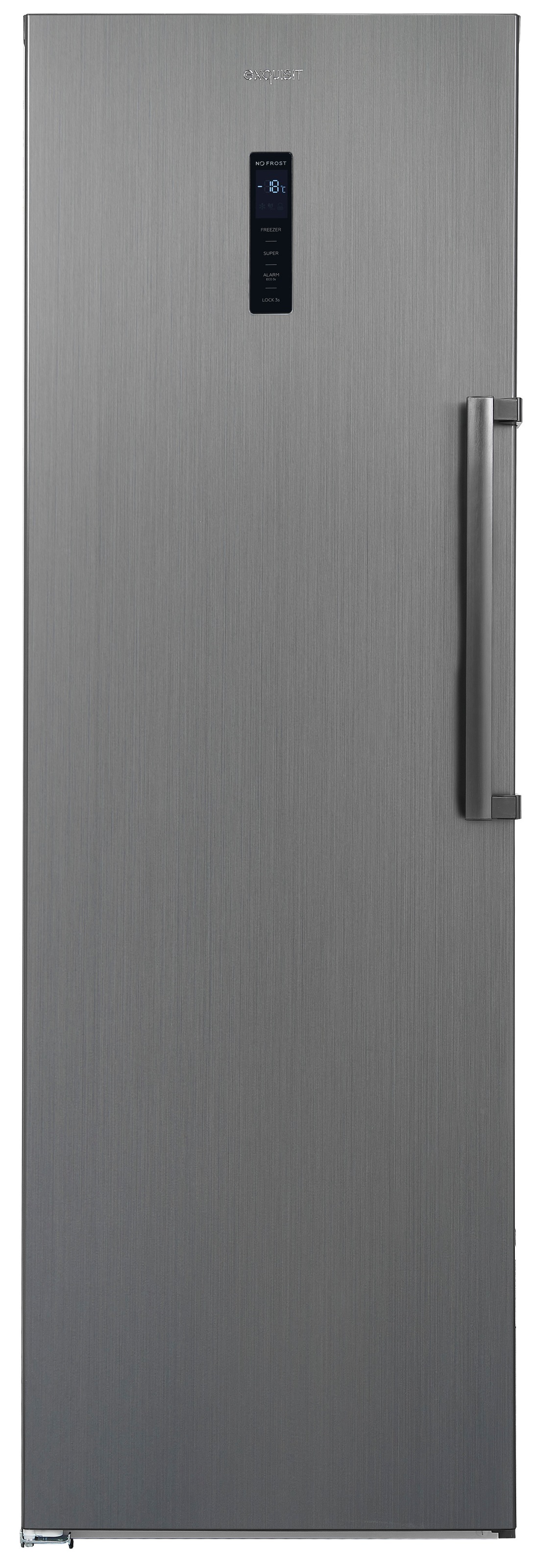 exquisit Gefrierschrank »GS295--H-040E inoxlook-az«, 185 cm hoch, 60 cm breit, Türanschlag wechselbar