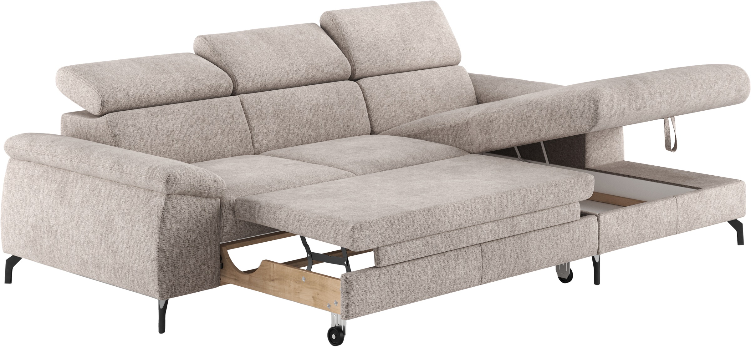 COTTA Ecksofa »Kitty L-Form, B: 242 cm«, mit Kopfteilverstellung, optional Bettfunktion & Bettkasten