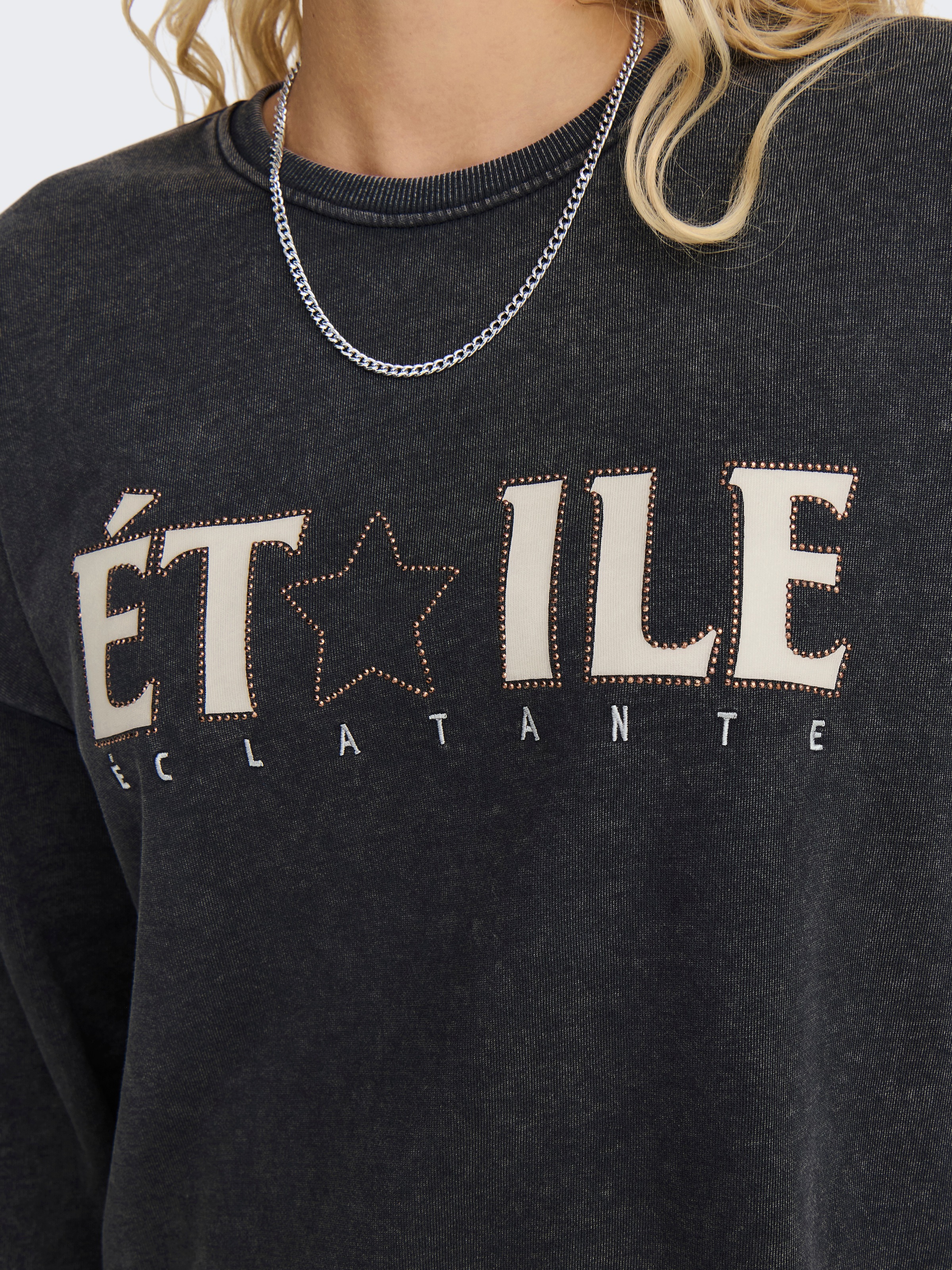 ONLY Sweatshirt »ONLPENELOPE L/S BEADS O-NECK SWT«