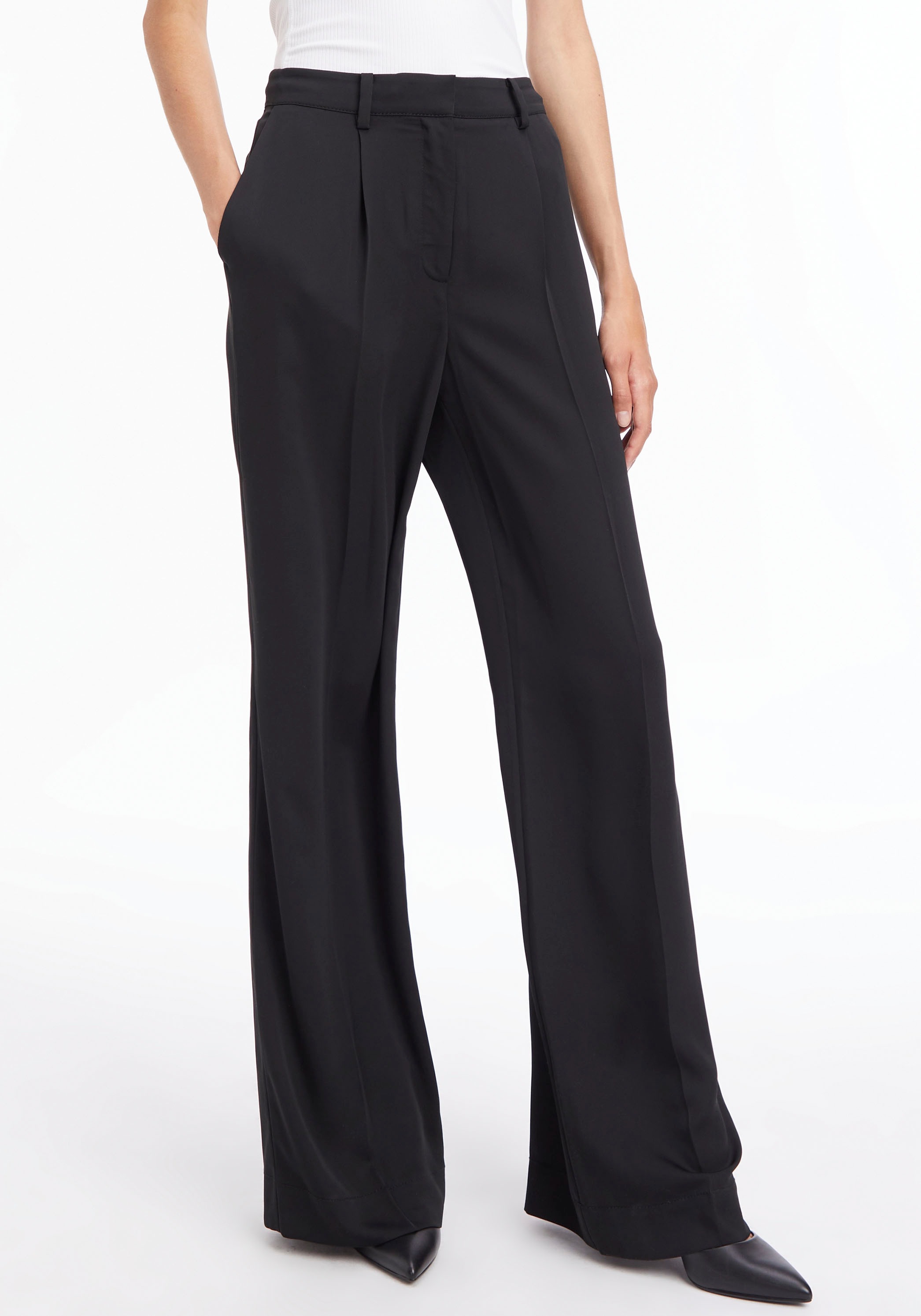 Calvin Klein Stoffhose mit Gürtelschlaufen