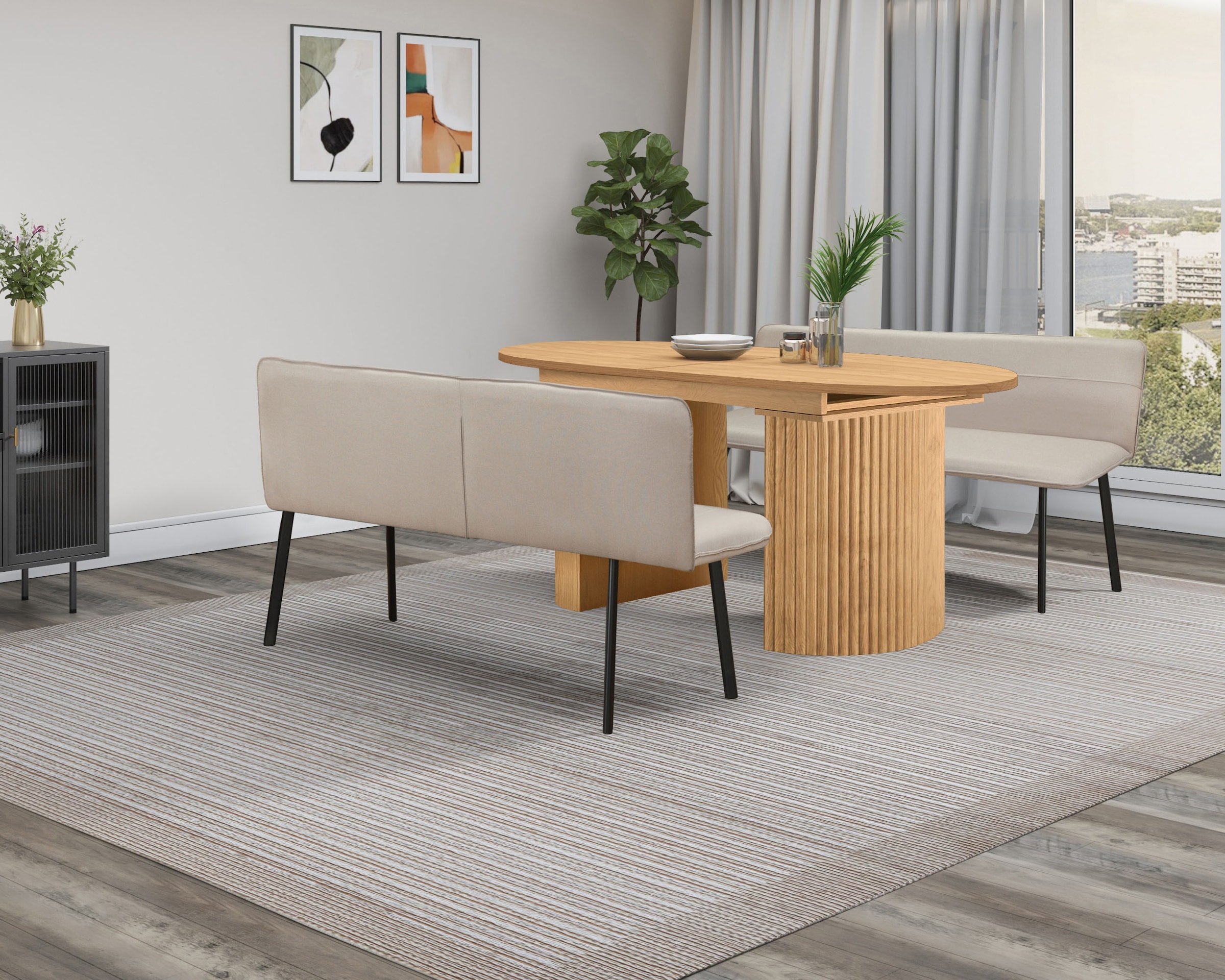 OTTO home Esstisch »Gartempe« ausziehbar 160-210 cm, Synchronauszug, inkl Einlegeplatte, Breite 90cm