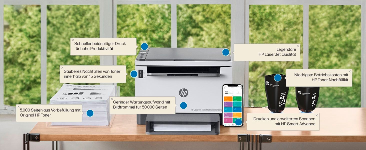 HP Laserdrucker »LaserJet Tank MFP 2604DW Printer«