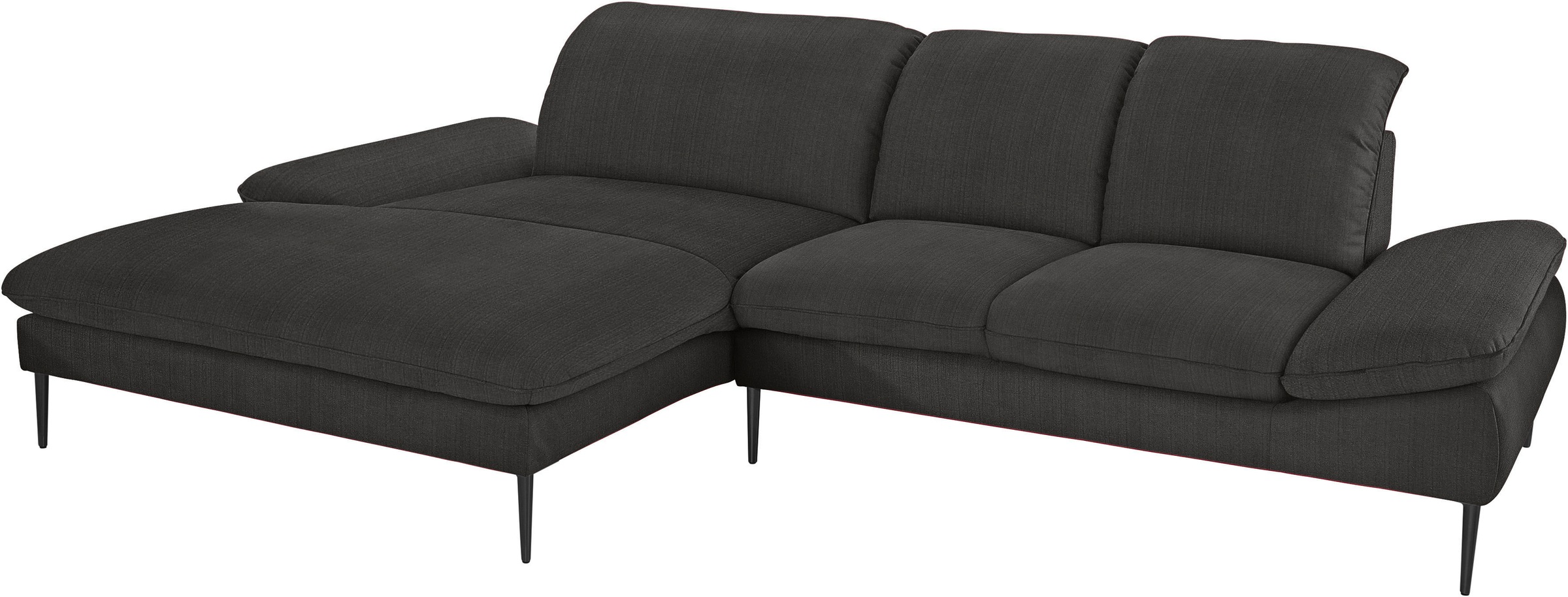 W.SCHILLIG Ecksofa »enjoy&MORE, Designsofa, elegant und bequem, L-Form«, Sitztiefenverstellung, Füße schwarz pulverbeschichtet, Breite 310 cm