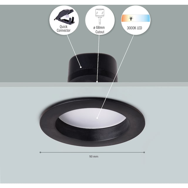 Paco Home Einbauleuchte »Senta«, LED | 3er Jahren XXL online Garantie Einbaustrahler mit 3000K 3 Flach kaufen LED Strahler Set Spotlight