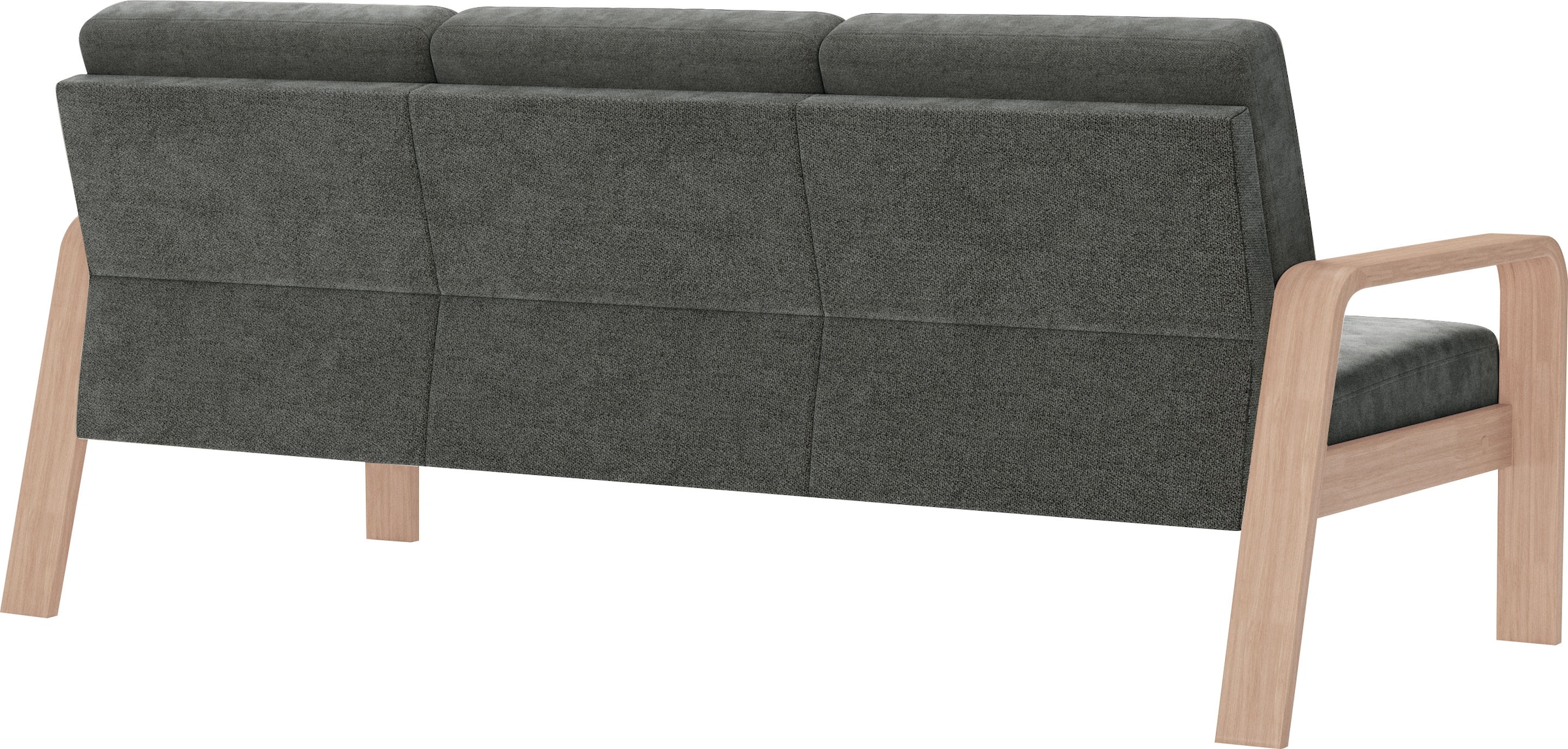 sit&more 3-Sitzer »Kolding«, Armlehnen aus Buchenholz in natur, verschiedene Bezüge und Farben