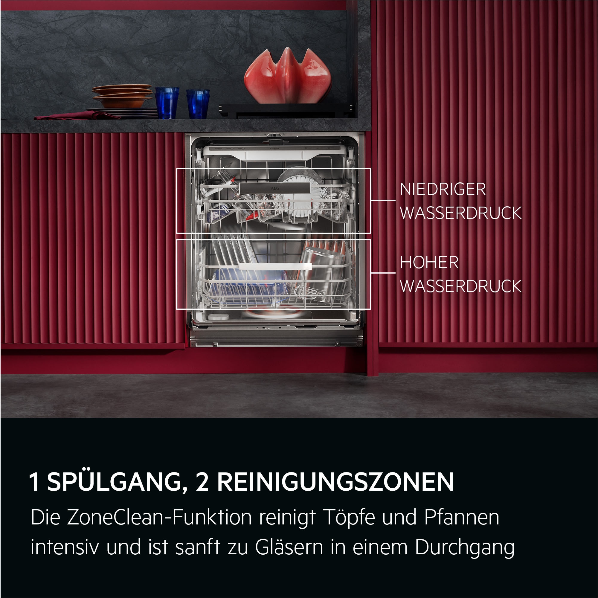 AEG vollintegrierbarer Geschirrspüler Serie 8000, 60 cm, WiFi »GI8200A2TC« 14 tlg. Maßgedecke Leise Spülmaschine 38 dB kraftvoll gegen Eingebranntes bei 8,4l Wasser