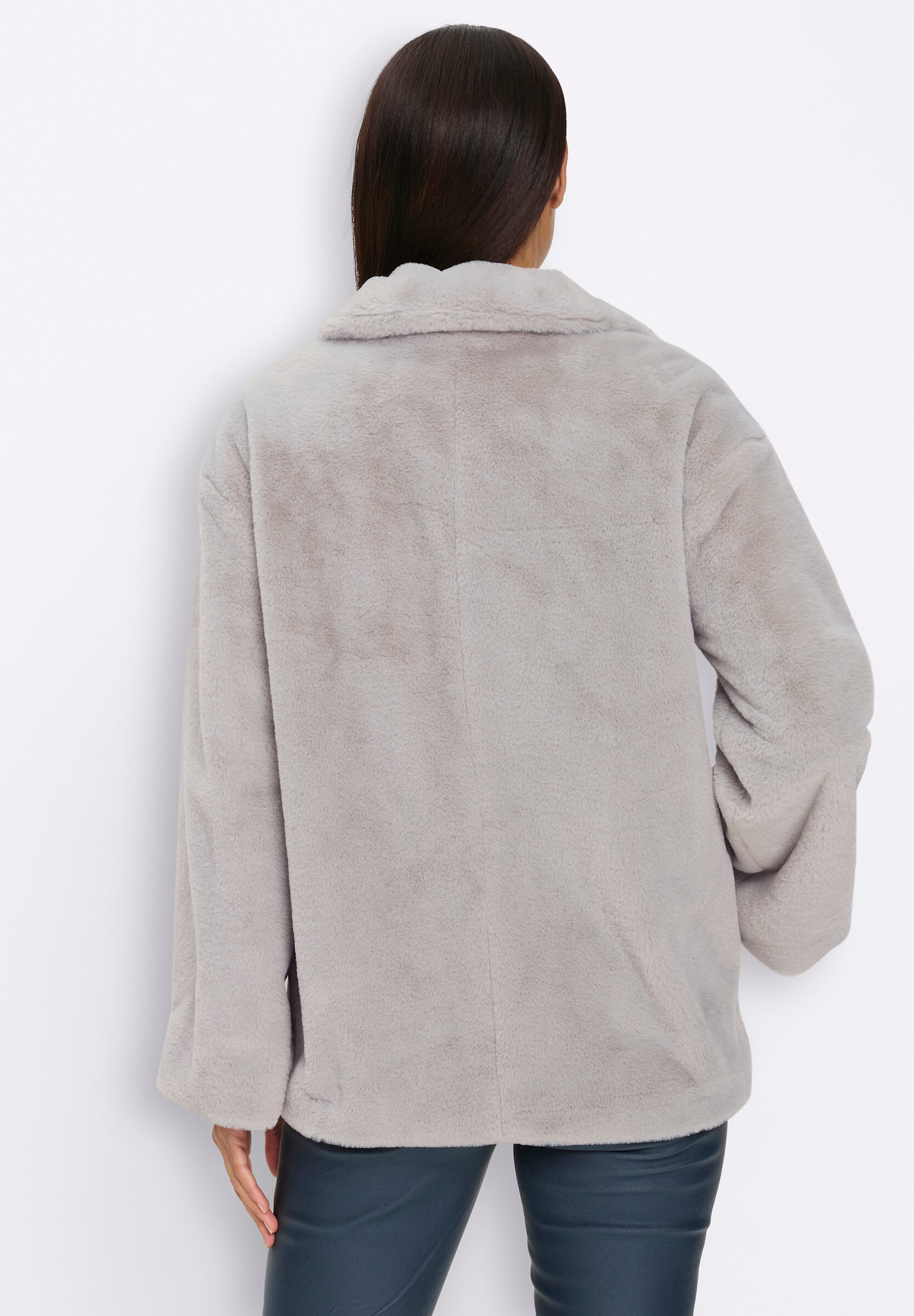 heine Fellimitatjacke »Fellimitat-Jacke Fellimitatjacke Mit Stehkragen« ohne Kapuze