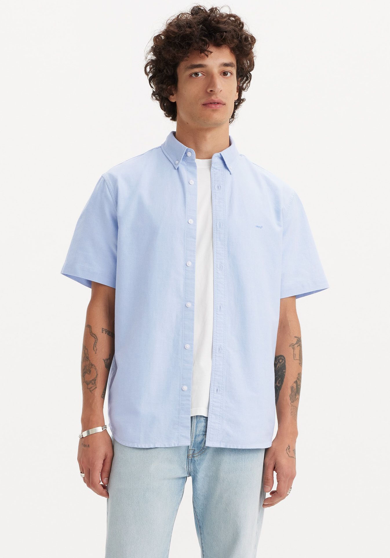 Kurzarmhemd »SS AUTHENTIC BUTTON DOWN«, mit kleiner Logostickerei auf der Brust