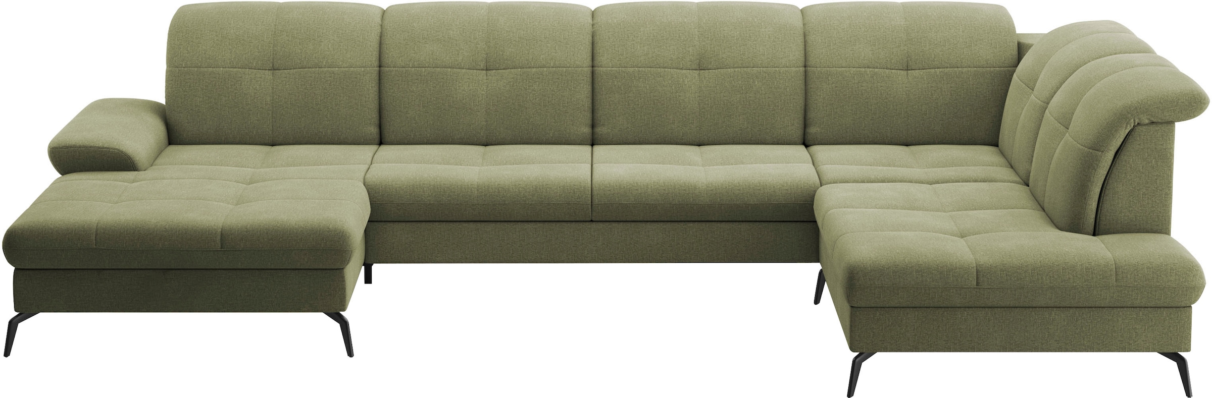 sit&more Wohnlandschaft »Amica, U-Form, inkl. Sitztiefenverstellung und Armteilverstellung«, wahlweise mit Kopfteilverstellung, Bettfunktion und Bettkasten
