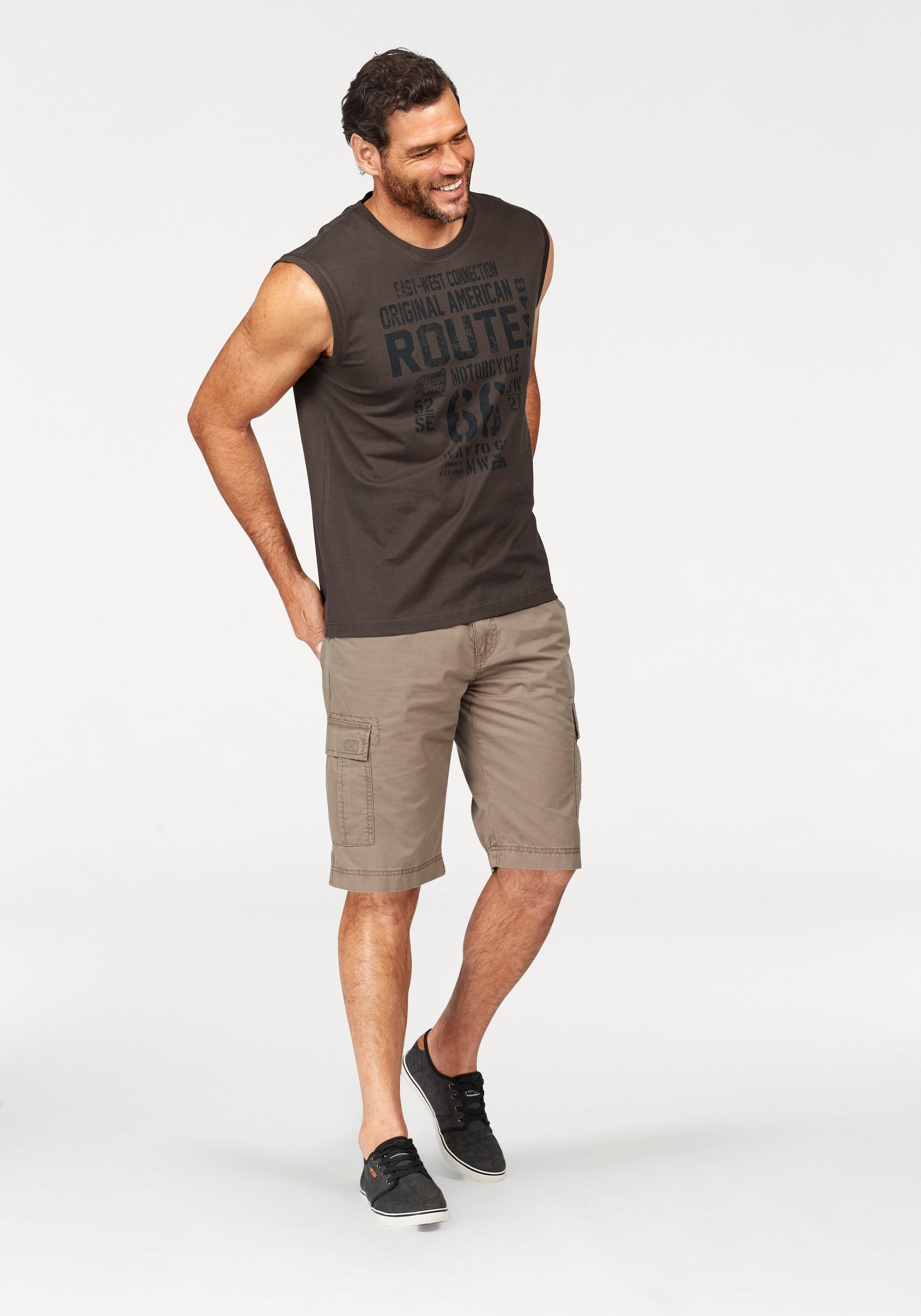 Man's World Muscleshirt 2er-Pack,  ärmellos,  bedruckt,  Rundhalsausschnitt,  aus 100% Baumwolle