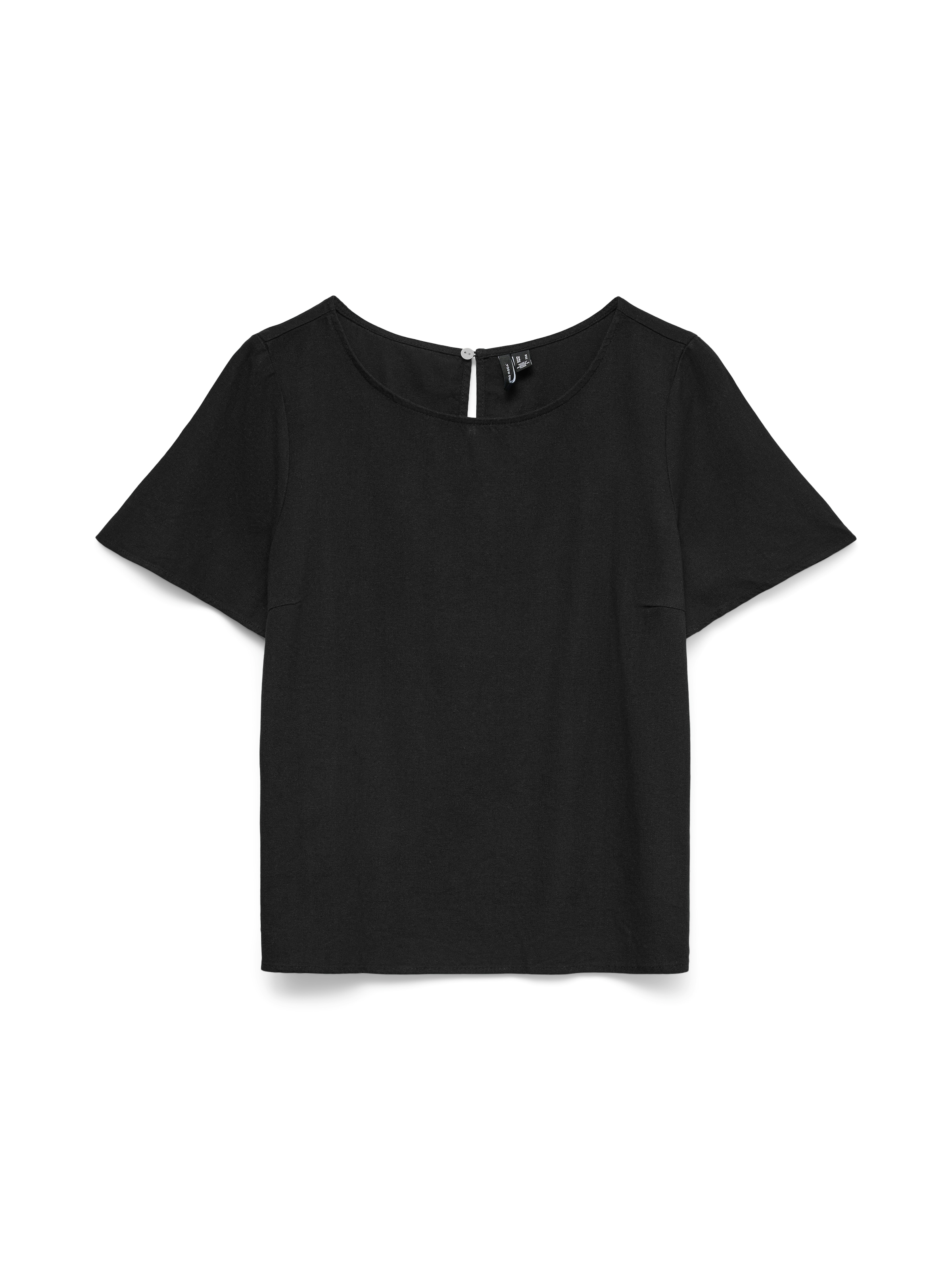 Vero Moda Blusenshirt »VMMYMILO SS O-NECK TOP WVN GA« mit Leinen
