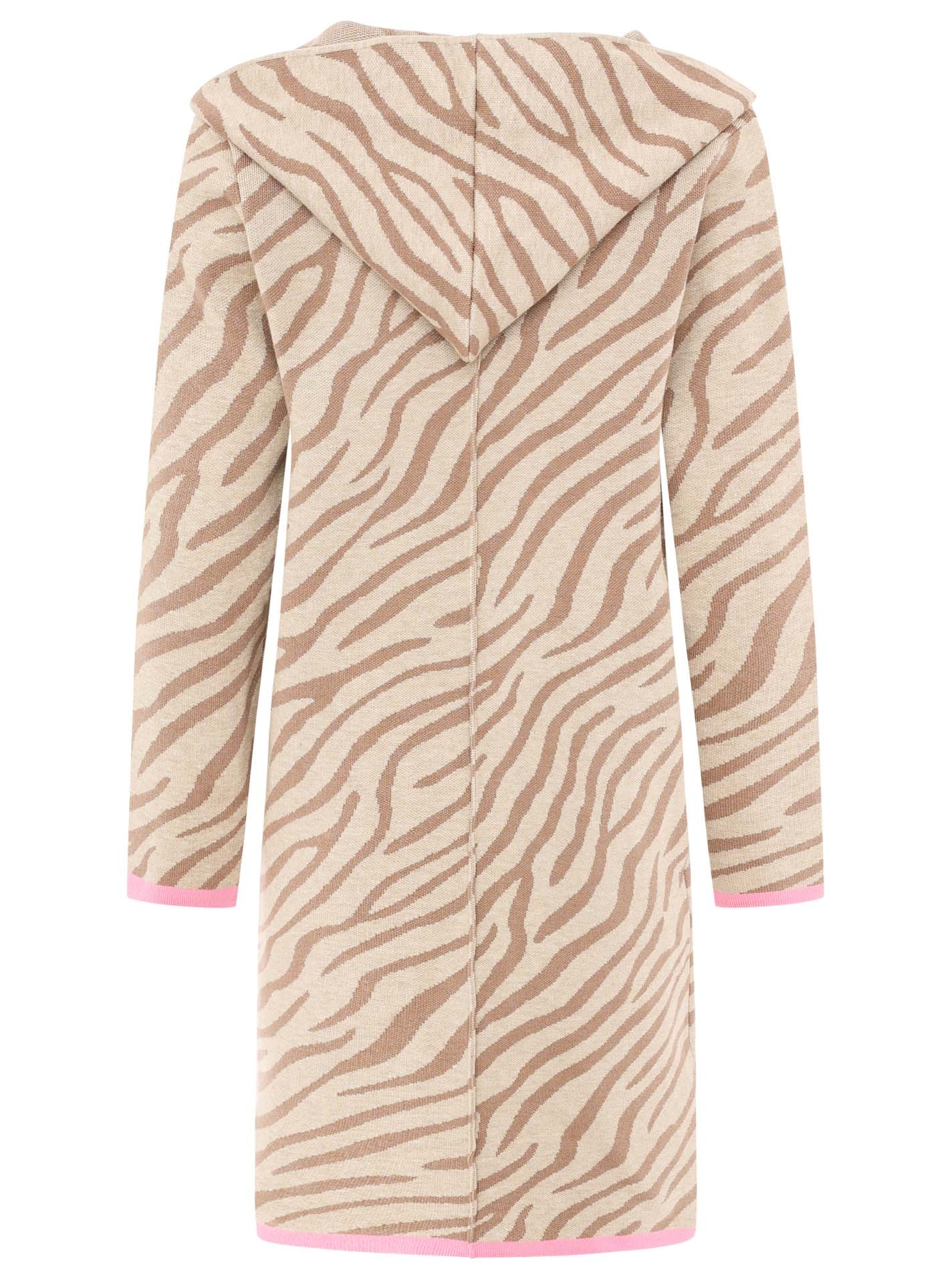 Zwillingsherz Strickjacke »"Zebra"«, Animal-Muster, Kapuze, Langarm, Kontrast-Details