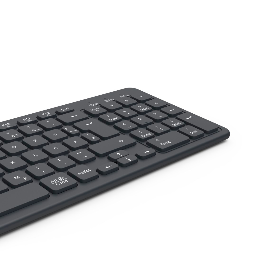 Hama Tastatur »Tastatur WK-300 (kabellos, QUERTZ, Multi-Device)« (ausklappbare Füße)