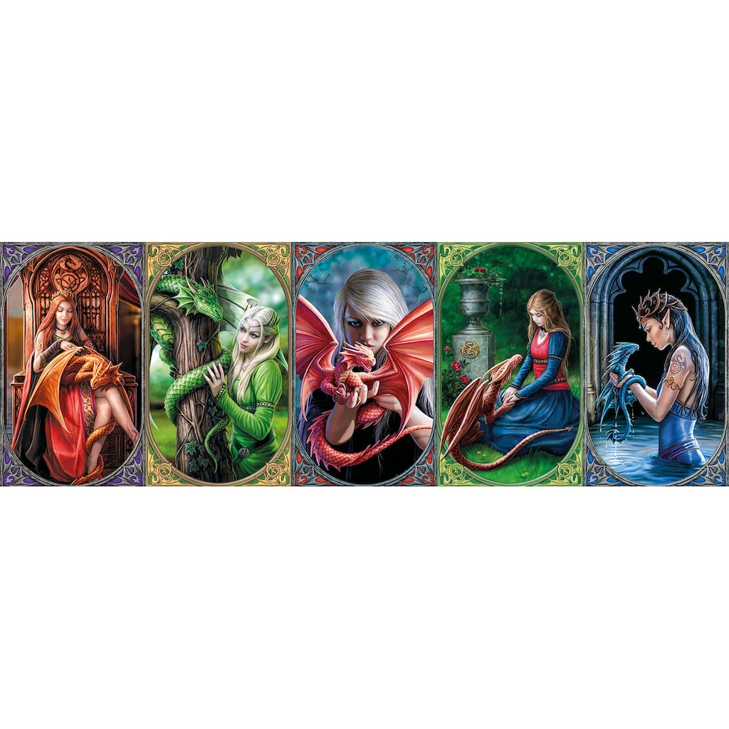 Clementoni® Puzzle »Panorama, Anne Stokes Collection - Drachen-Freundschaft«