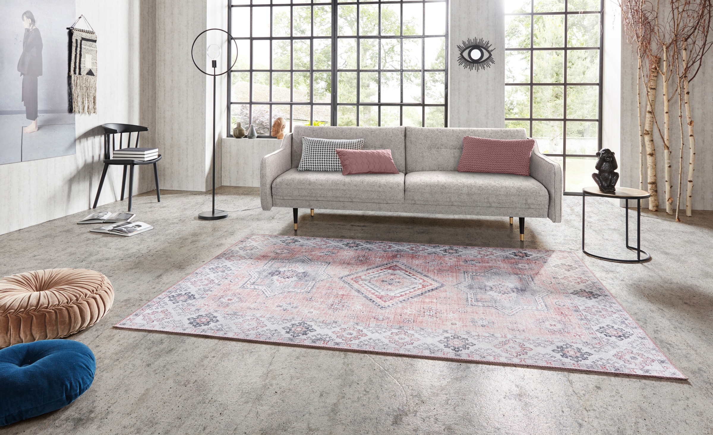 NORTHRUGS Teppich »Gratia«, rechteckig, 5 mm Höhe, Orientalisch, Vintage, Flachgewebe, Läufer, Wohnzimmer, Schlafzimmer