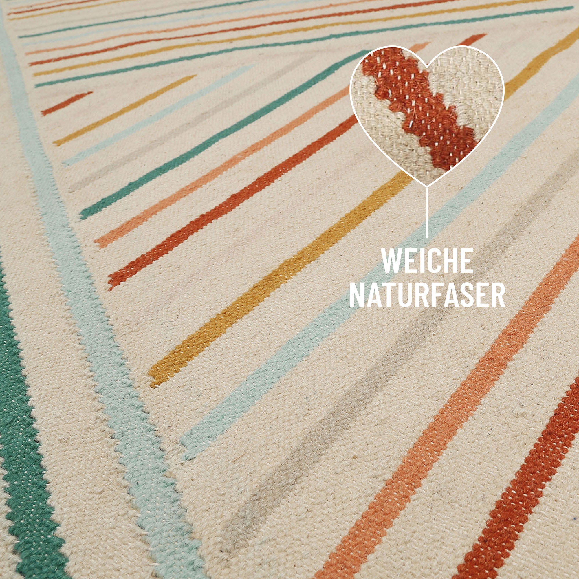 Wecon home Teppich »Modern Pop« rechteckig 5 mm Höhe handgewebt, robust, strapazierfähig, skandinavisch, Naturfaser