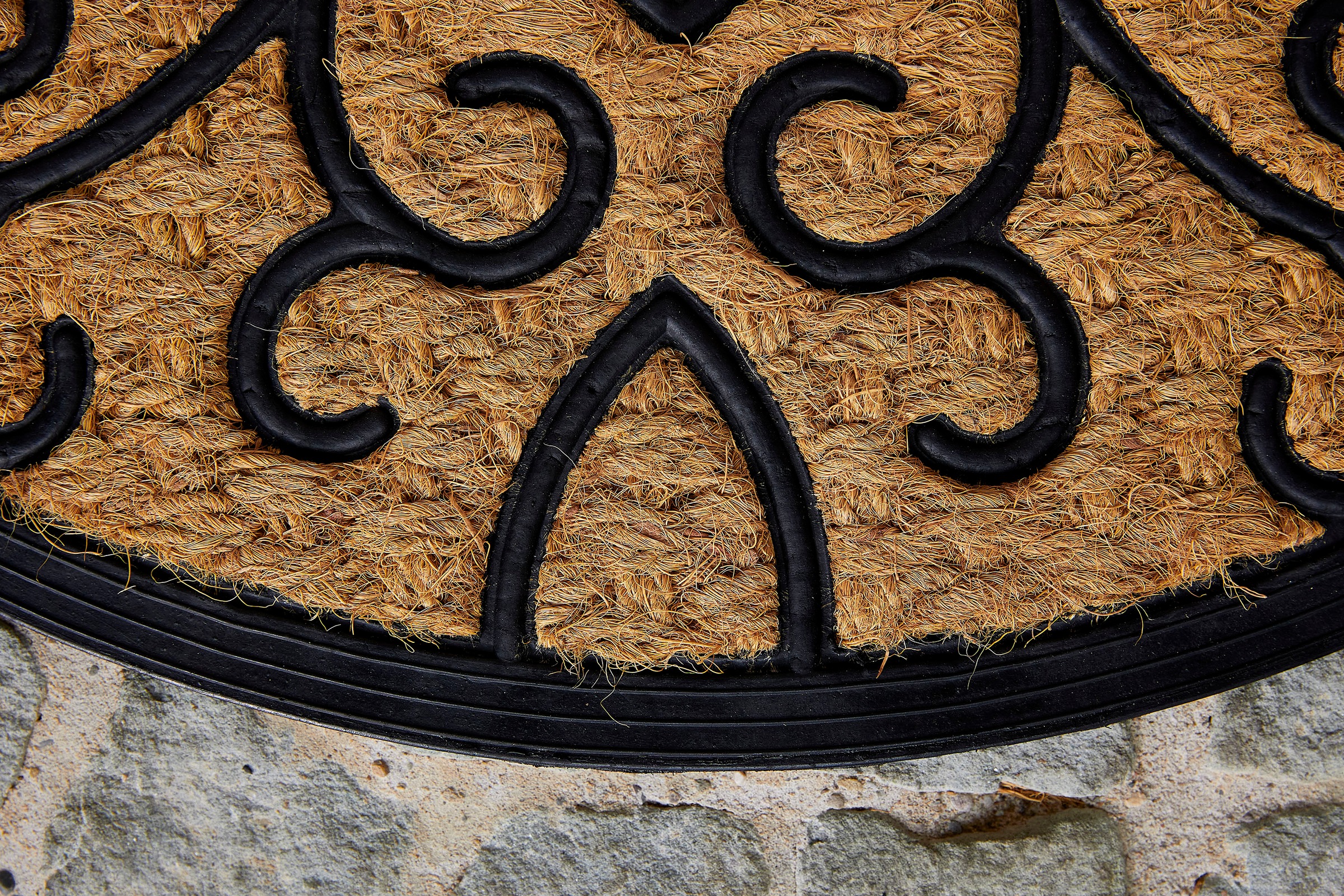 ASTRA Fußmatte »Coco Deluxe Light« halbrund 8 mm Höhe Türmatte, Kokos, rutschfest, schmutzabweisend, In und Outdoor