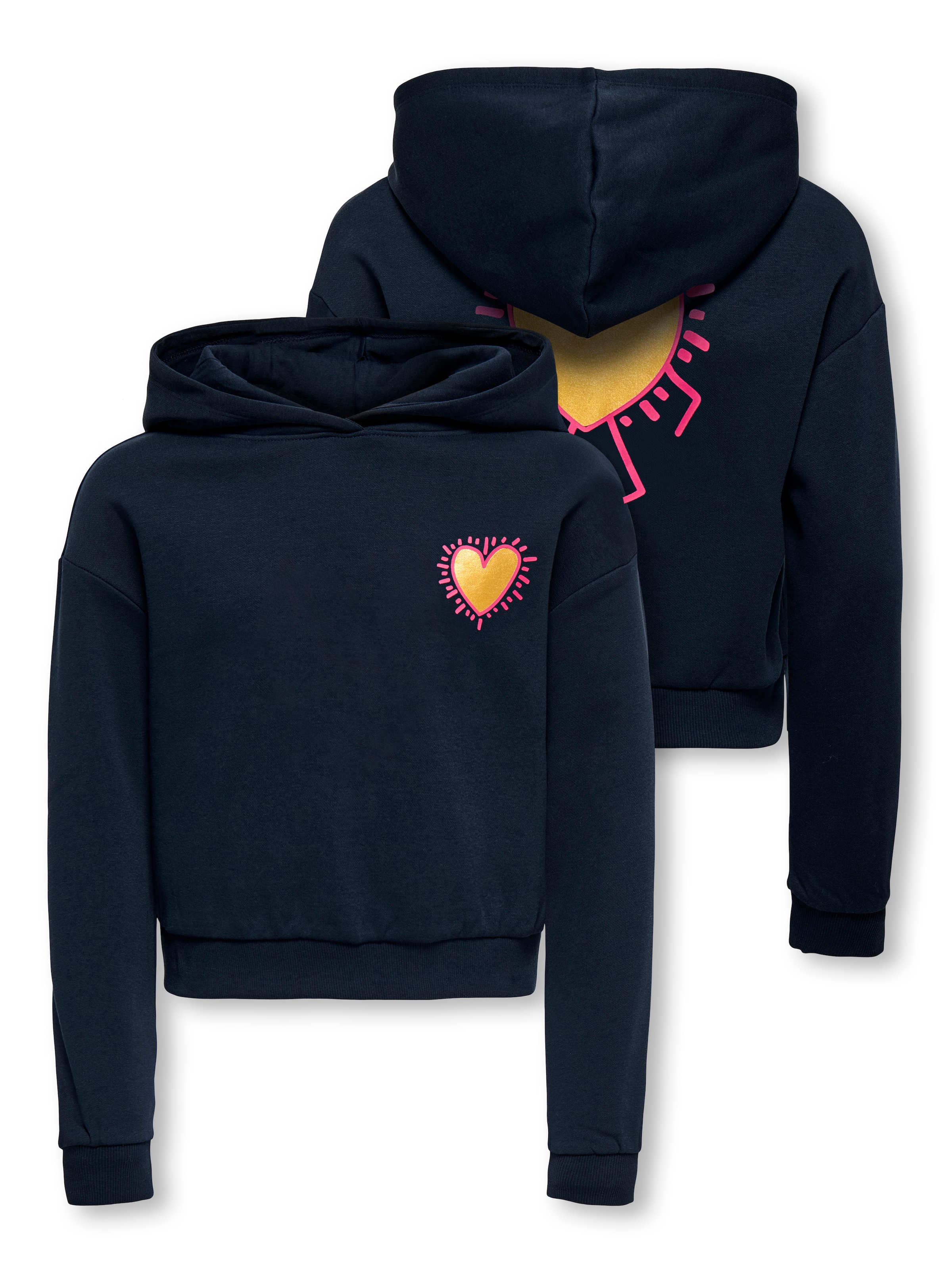 KIDS ONLY Kapuzensweatshirt »KOGCOOPER LIFE LOV E LS HOOD FR SWT«, mit unterschiedlichen Motiven, je nach Bodyfarbe
