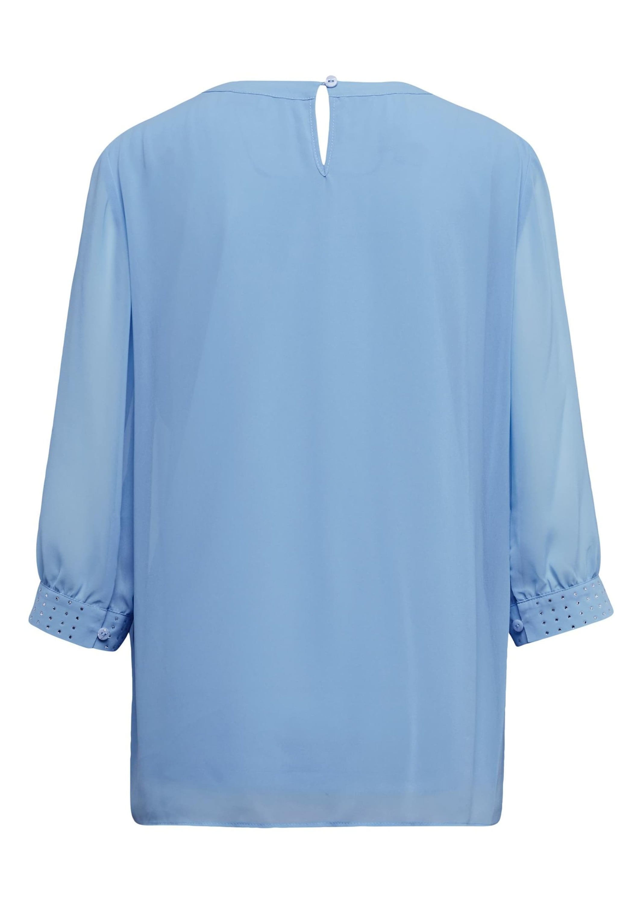 GOLDNER Langarmbluse »Bluse aus leichtem Chiffon mit Glitzersteinen« Ohne
