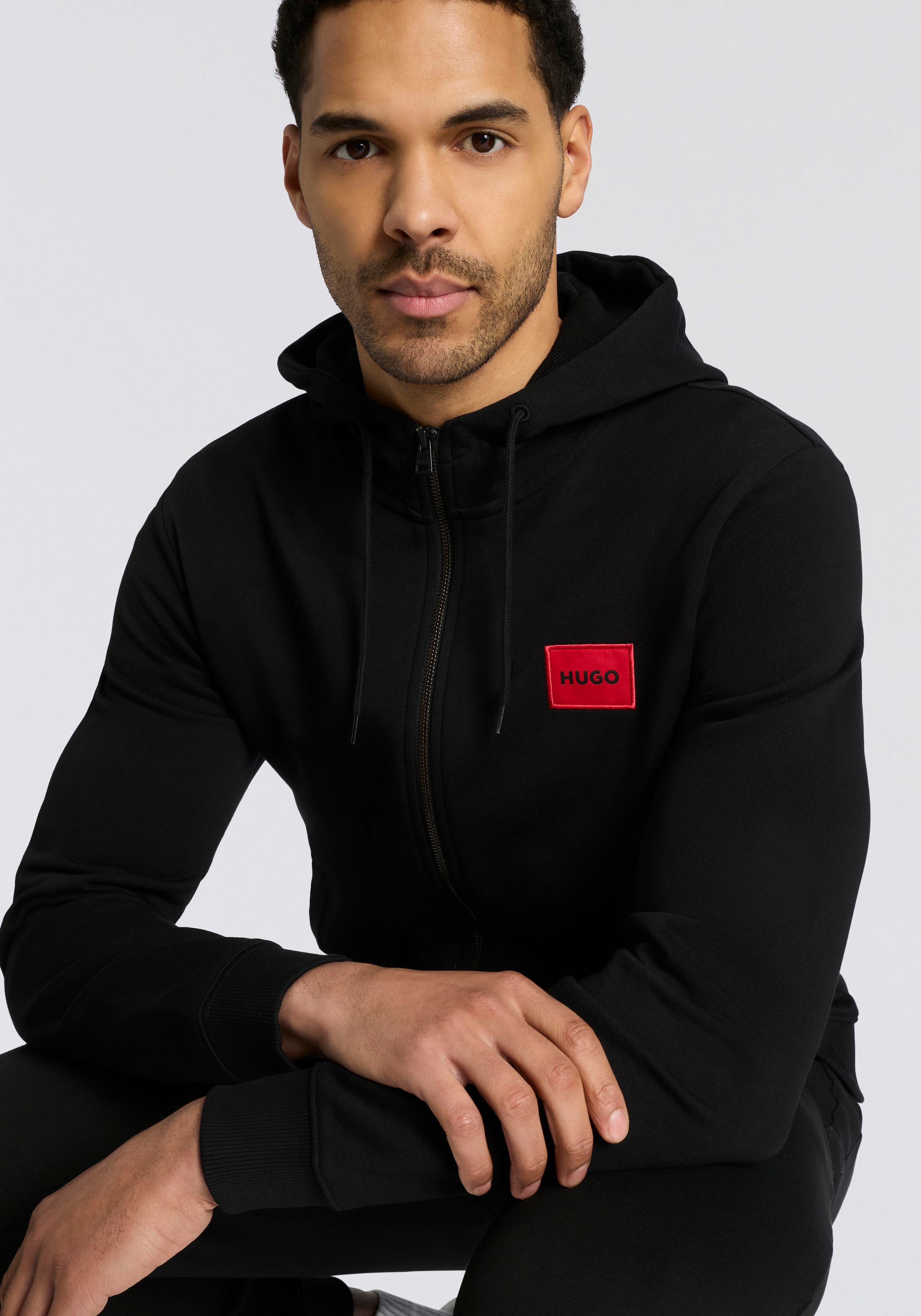 HUGO Kapuzensweatjacke »Daple« Kapuze mit Kordelzug, Regular Fit, HUGO Weblabel