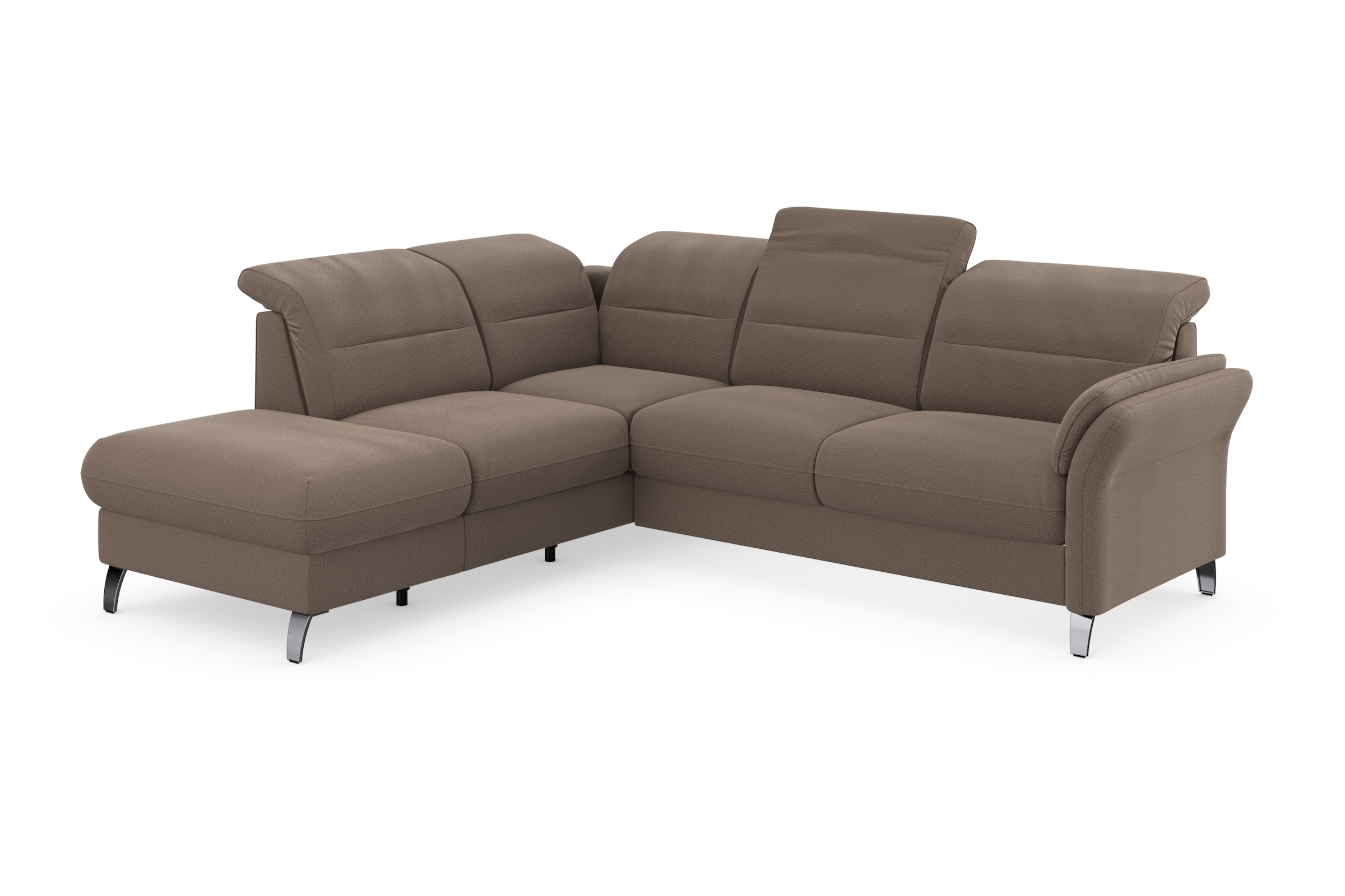 sit&more Ecksofa »Grenoble L-Form mit Federkern«, wahlweise mit Bettfunktion, Bettkasten, Arm- und Kopfteilverstellung