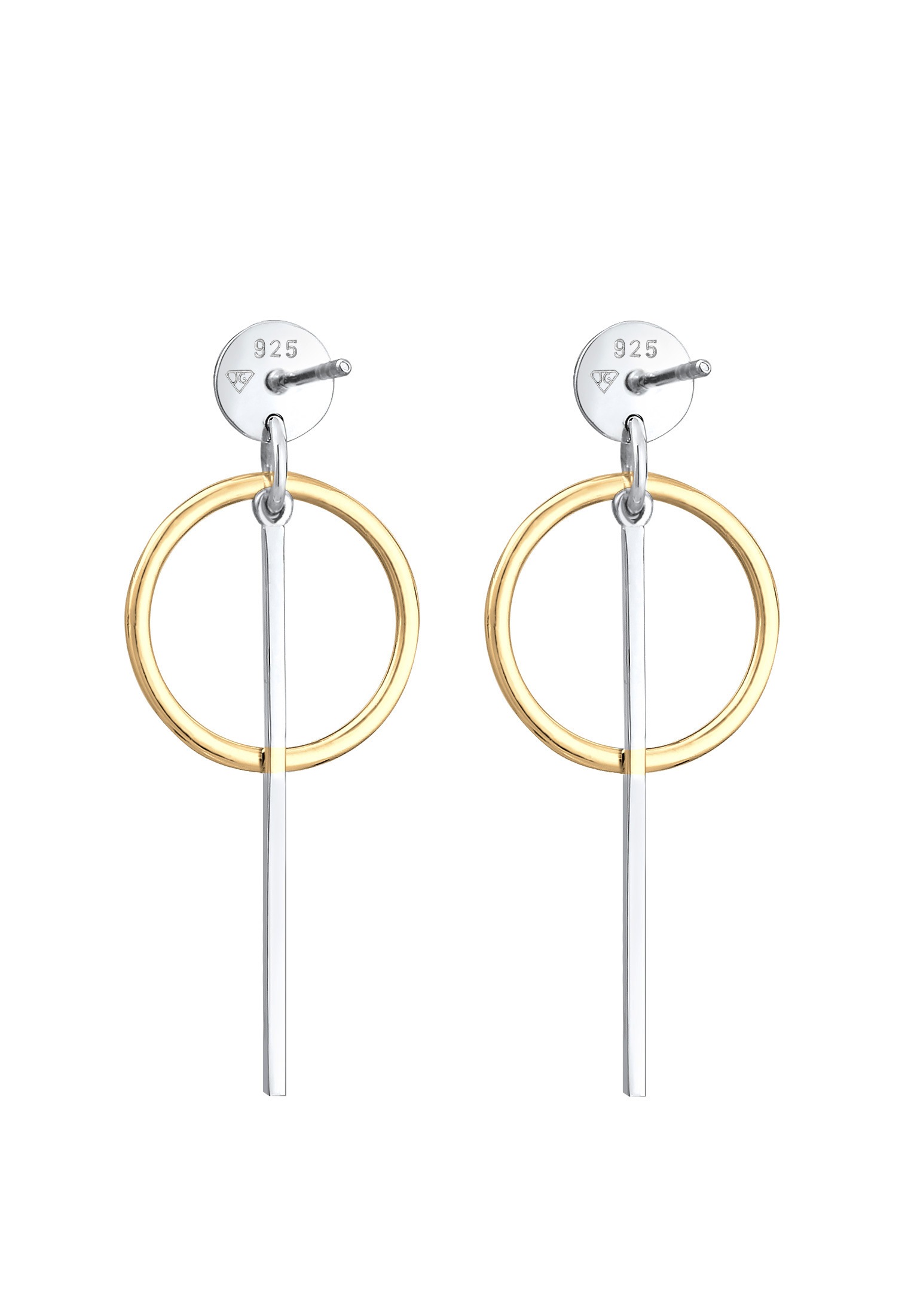 Elli Paar Ohrhänger »Ohrringe Hänger Plättchen Kreis Basic 925 Silber«