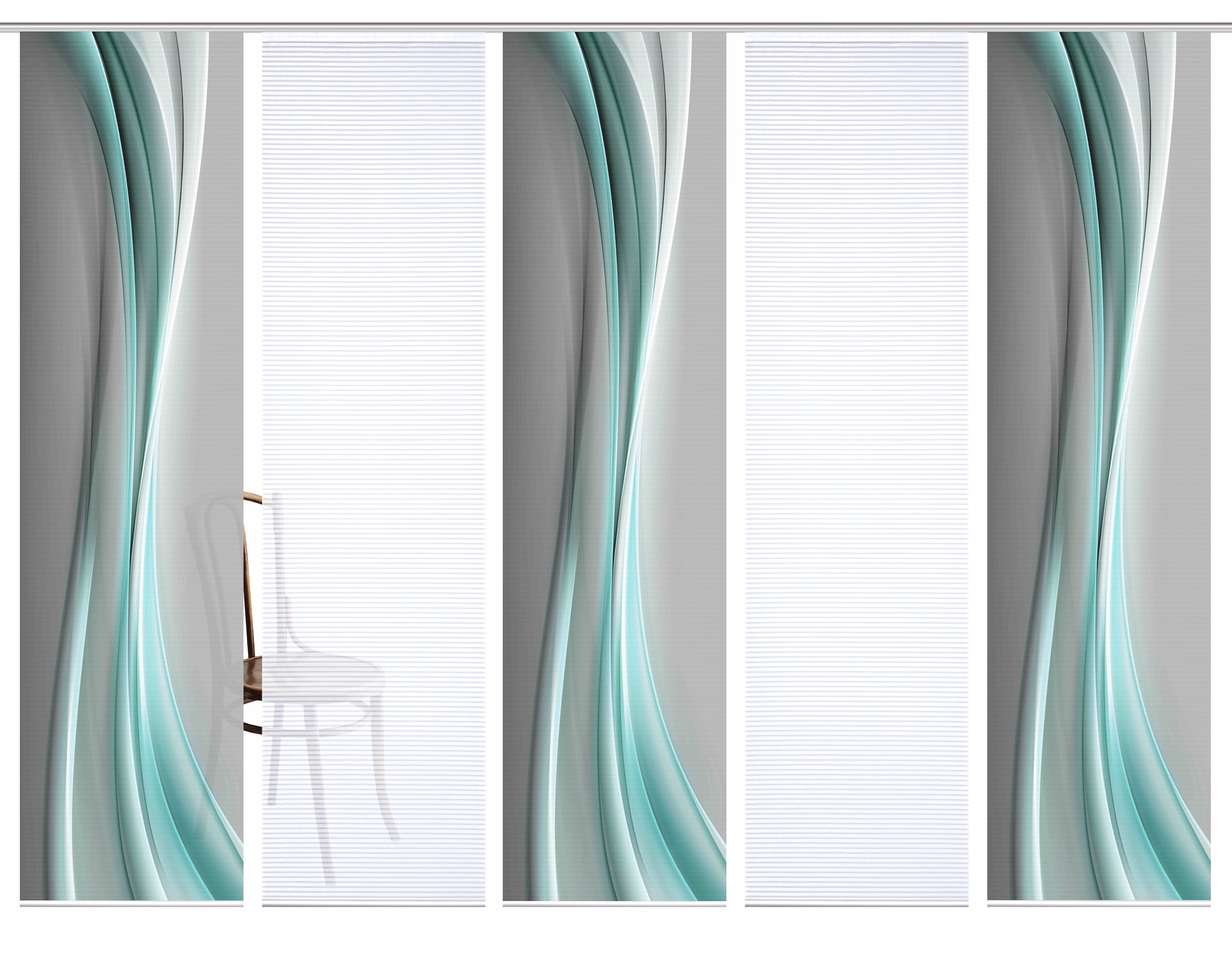 HOME in green Schiebegardine »ELANIA« Paneelwagen 5 Stk. tlg. SET DIGITALDRUCK,BAMBUSOPTIK RECYCELT