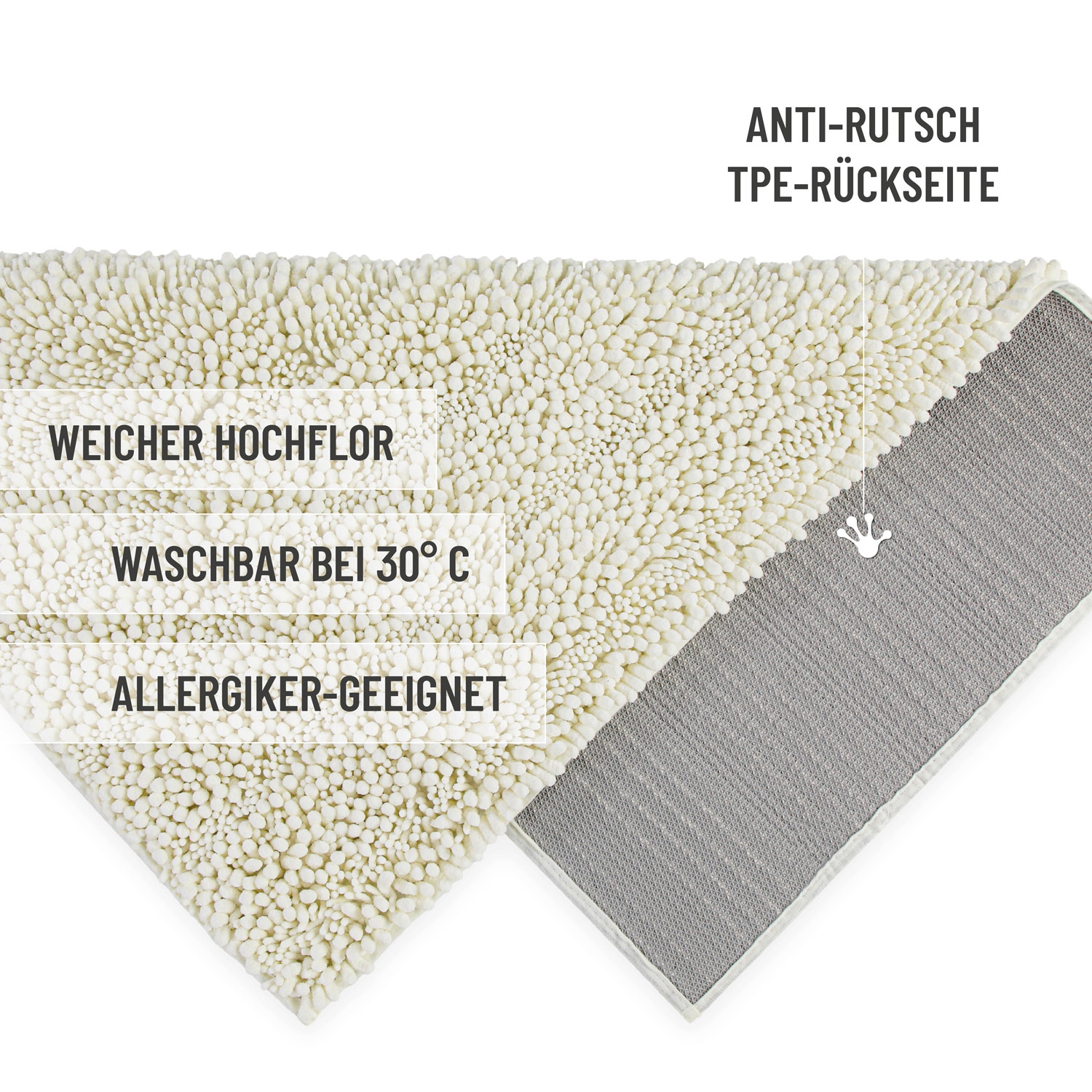 Wecon home Basics Badematte »Benno« Höhe 22 mm waschbar, rutschfest, sehr weich, strapazierfähig, Chenille, robust