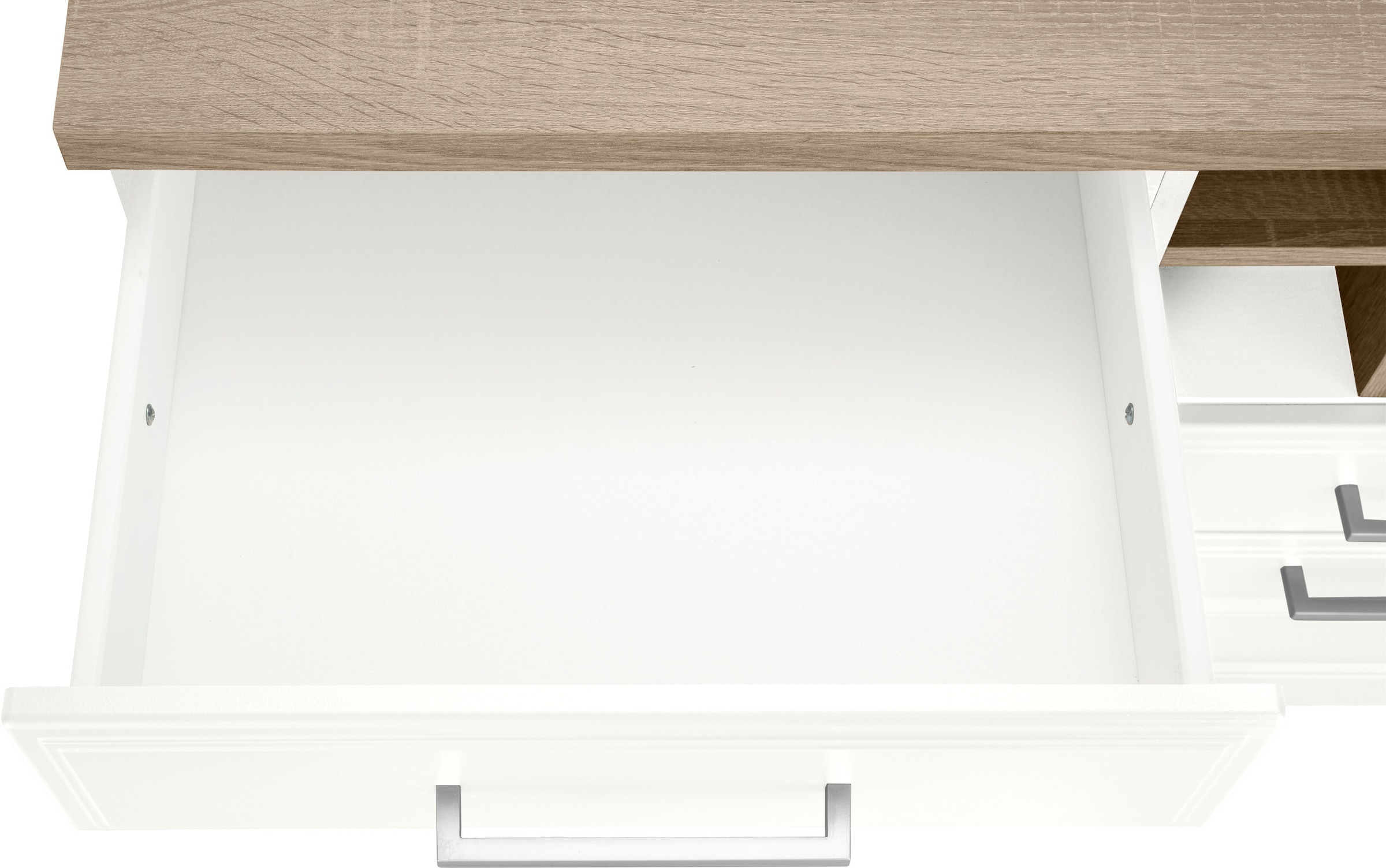 KOCHSTATION Küchenzeile »KS-Stockholm«, Breite 220 cm, mit hochwertigen MDF Fronten im Landhaus-Stil