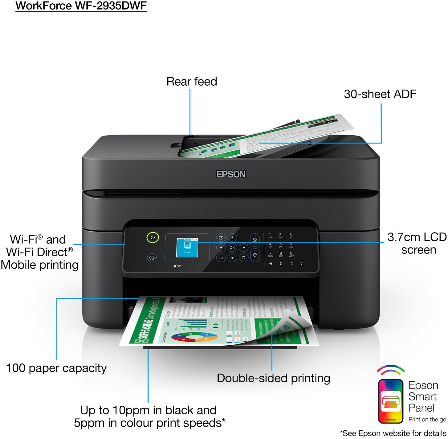 Epson Multifunktionsdrucker »WorkForce WF-2935DWF«