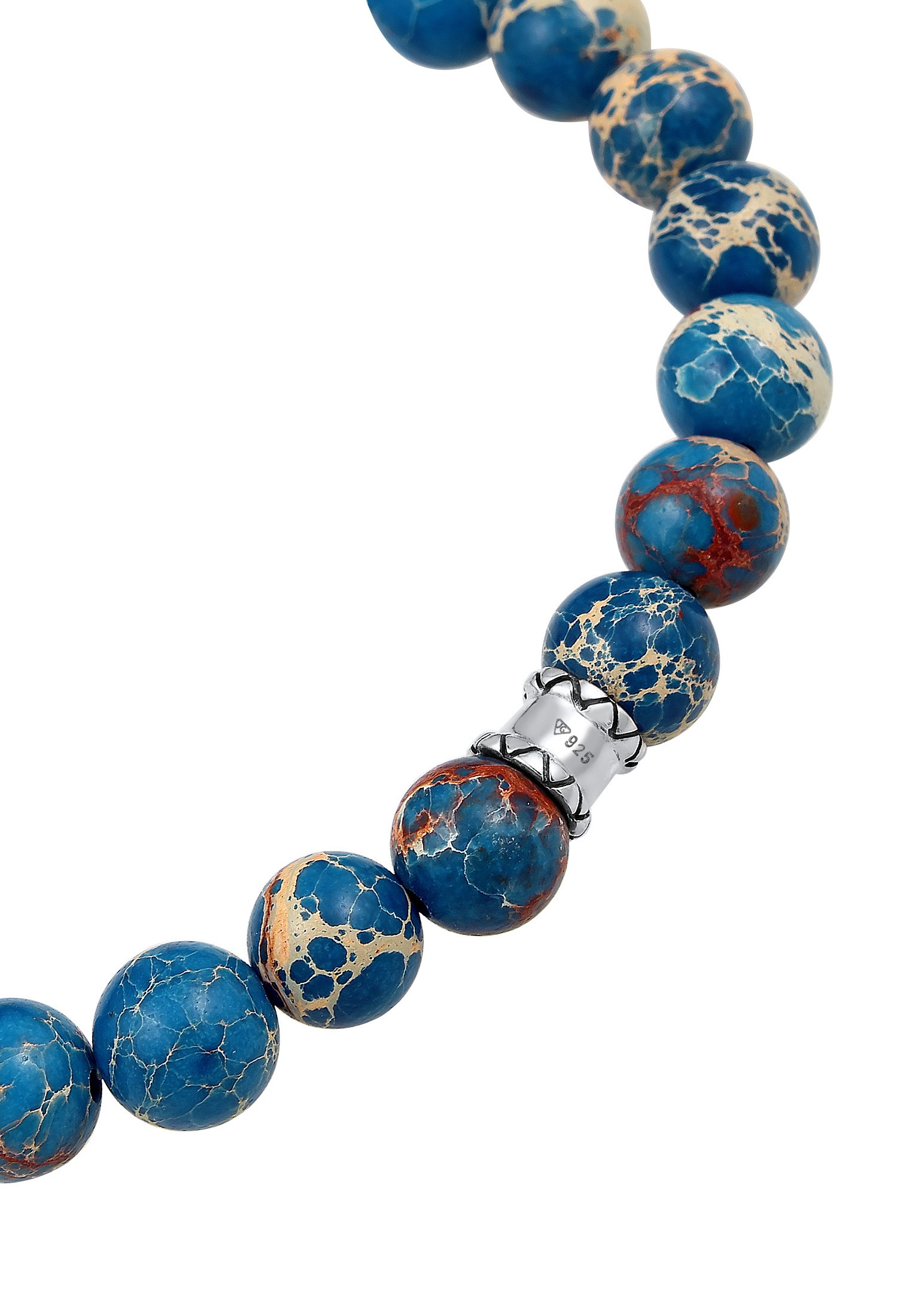 Kuzzoi Armkette »Armband Herren Blauer Achat Stein mit Totenkopf Silber«