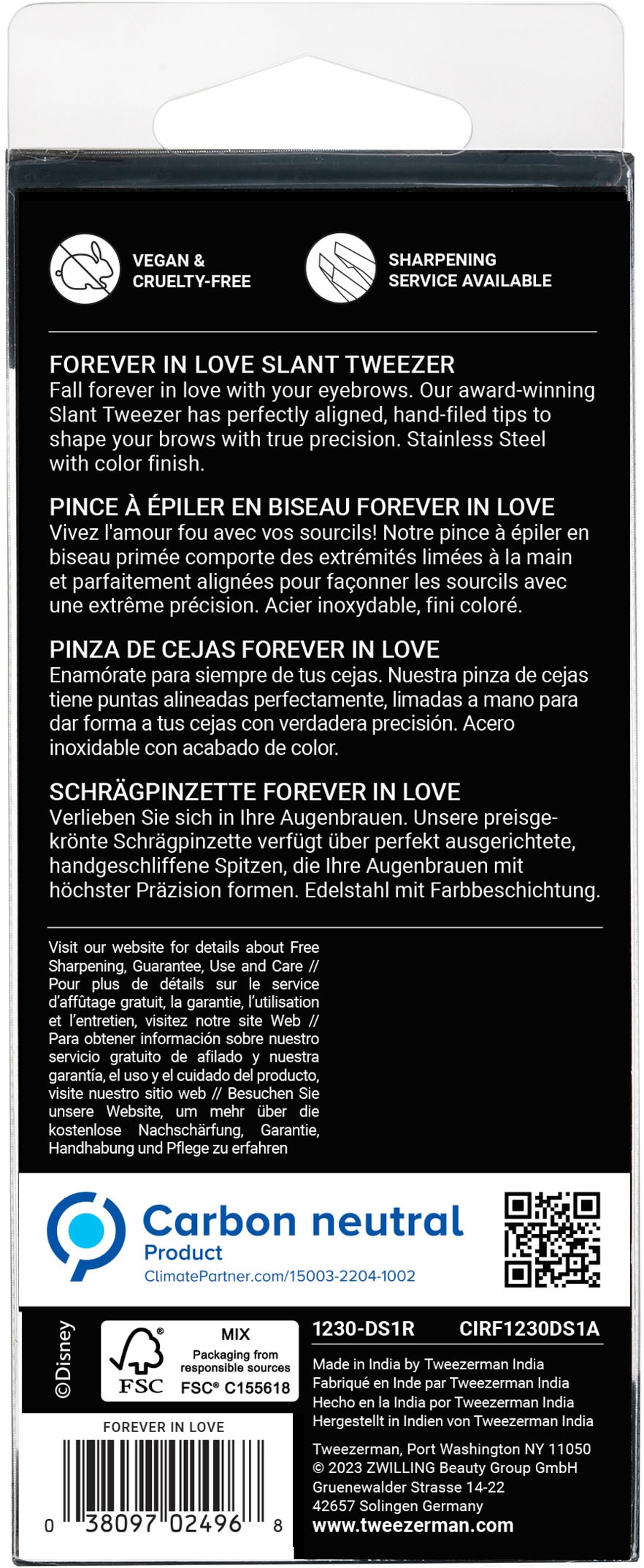 TWEEZERMAN Pinzette »Forever in Love Slant Tweezer«, Schräge Pinzette