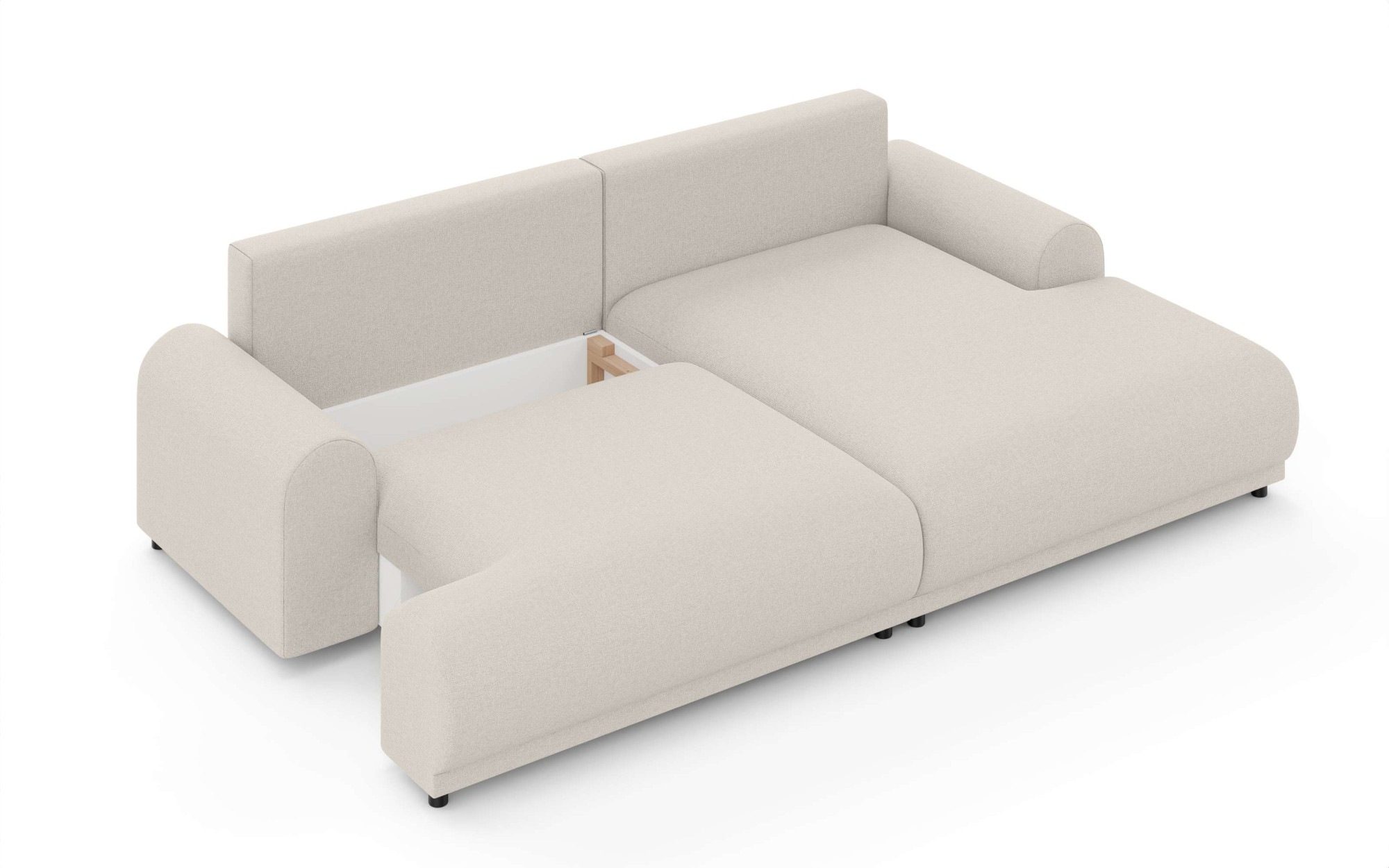 INOSIGN Ecksofa »Marsby, mit Bettfunktion und Bettkasten, Maße: B/H/T 242/65/145 cm«, L-Form mit Wellenunterfederung, Recamiere links oder rechts bestellbar