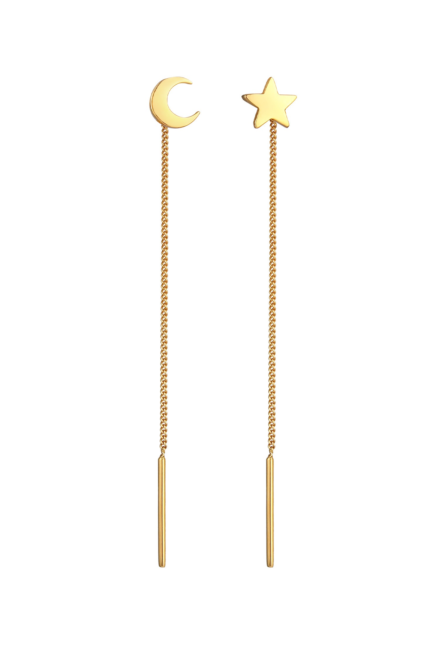 Elli Paar Ohrhänger »Ohrringe Hänger Mond Stern Astro Durchziehen 925 Silber«