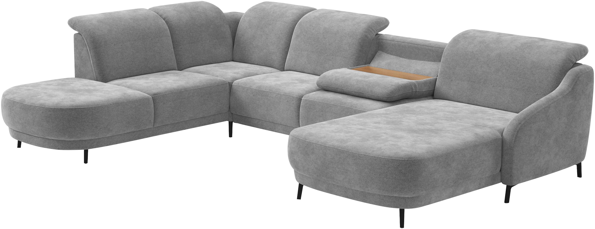 sit&more Wohnlandschaft »Blues U-Form«, inkl. Kopfteilverstellung, wahlweise mit Klapptisch und USB