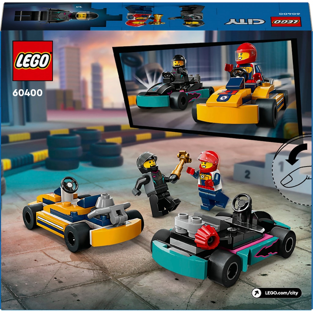 LEGO® Konstruktionsspielsteine »Go-Karts mit Rennfahrern (60400), LEGO City«, (99 St.)